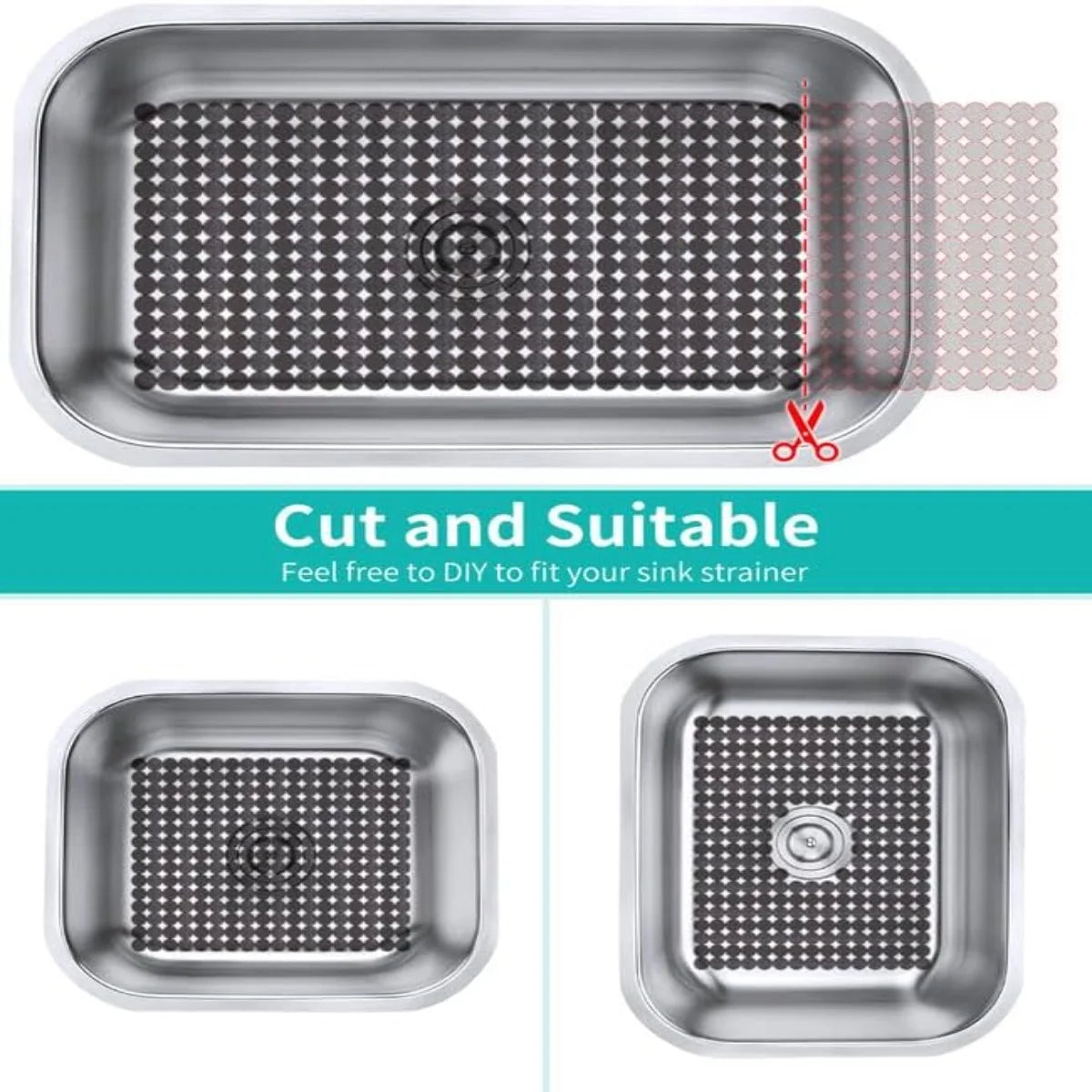 Bligli Round Sink Mats 2-Pack ,Non-Slip PVC Sink Protector, Fits Stainless Steel / Ceramic Sinks,15.7 x 11.8 inch,Fast Draining Dot Design for Kitchen Sink