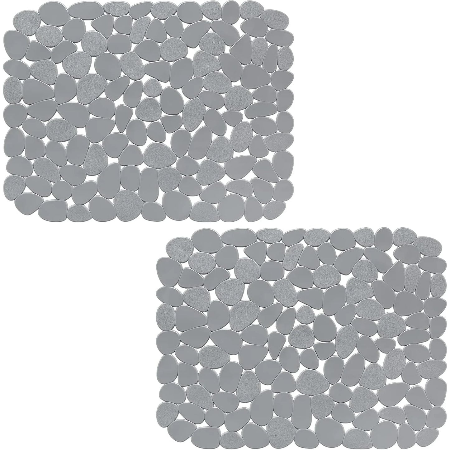 Bligli Non-Slip PVC Sink Mats (2-pack) – Pebble Design Protector for Stainless Steel/Porcelain, Dish Drying & Kitchen Liner, 15.7"x11.8"
