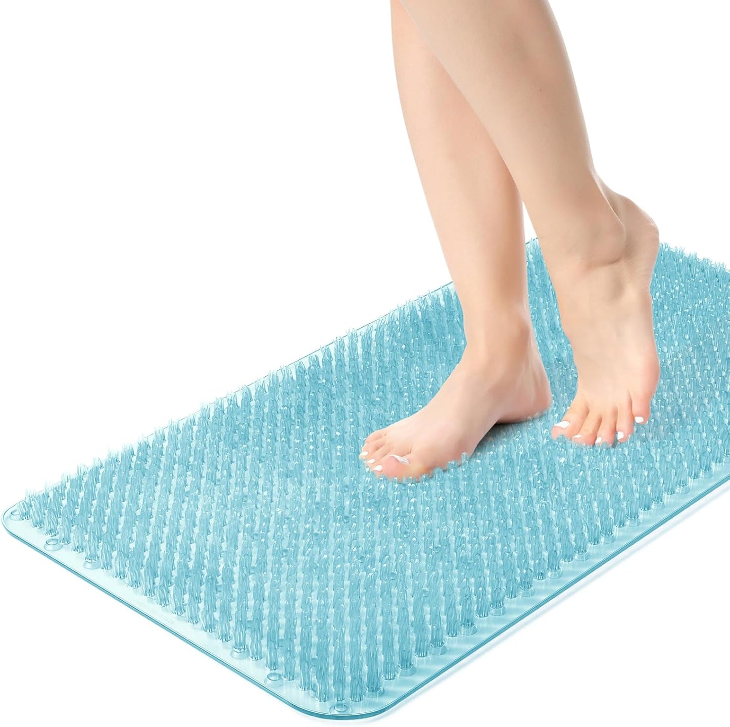 Yolife Shower Foot Scrubber Mat,Anti-Slip Bath Mat with Scrub Bristles & Strong Suction Cups to Soothe Achy Feet