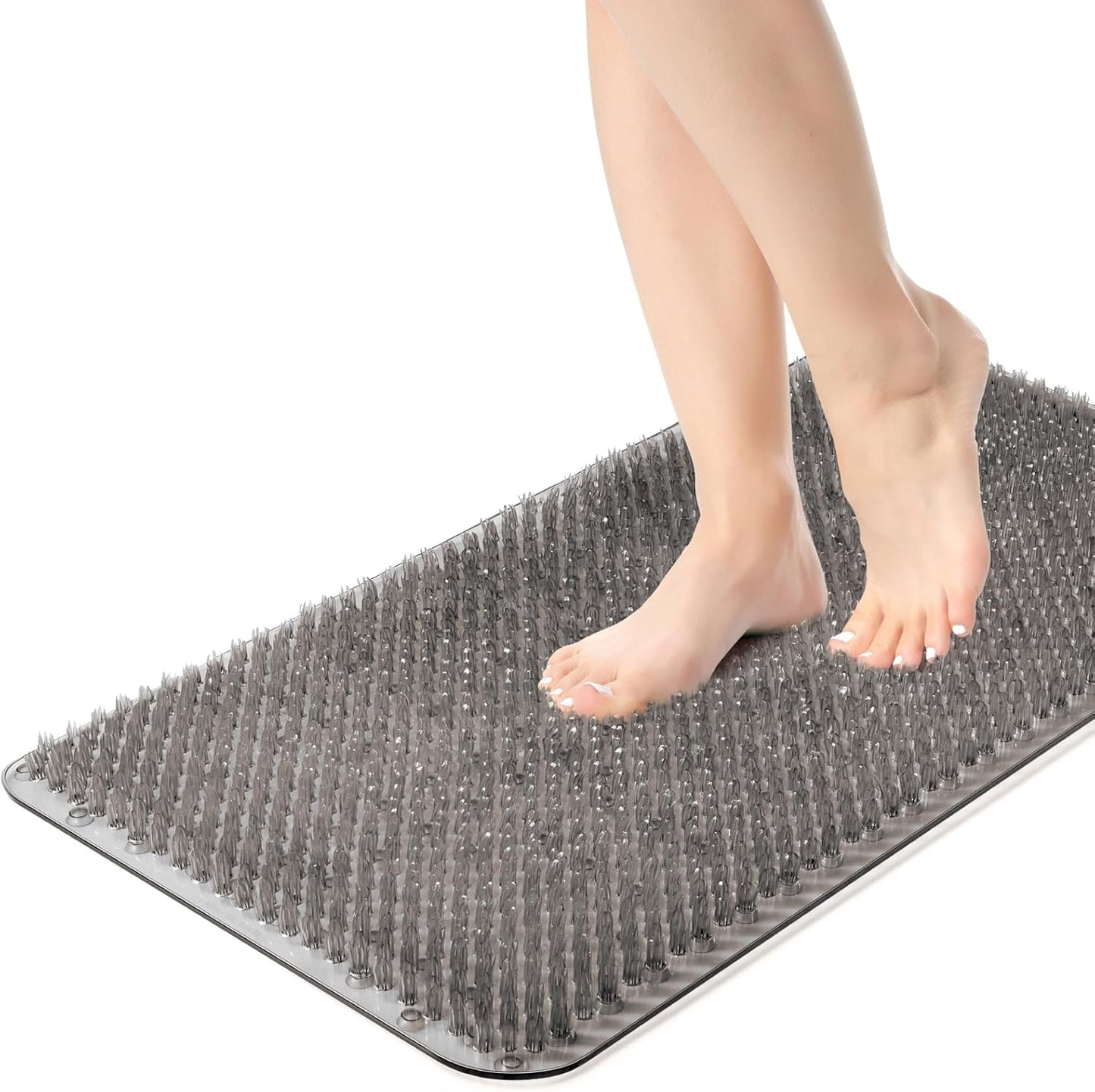 Yolife Shower Foot Scrubber Mat,Anti-Slip Bath Mat with Scrub Bristles & Strong Suction Cups to Soothe Achy Feet