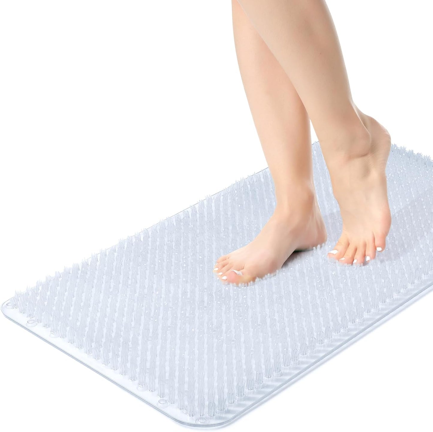 Yolife Shower Foot Scrubber Mat,Anti-Slip Bath Mat with Scrub Bristles & Strong Suction Cups to Soothe Achy Feet