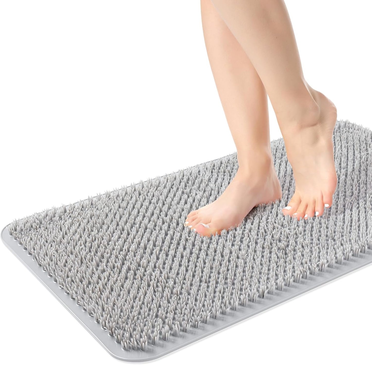 Yolife Shower Foot Scrubber Mat,Anti-Slip Bath Mat with Scrub Bristles & Strong Suction Cups to Soothe Achy Feet
