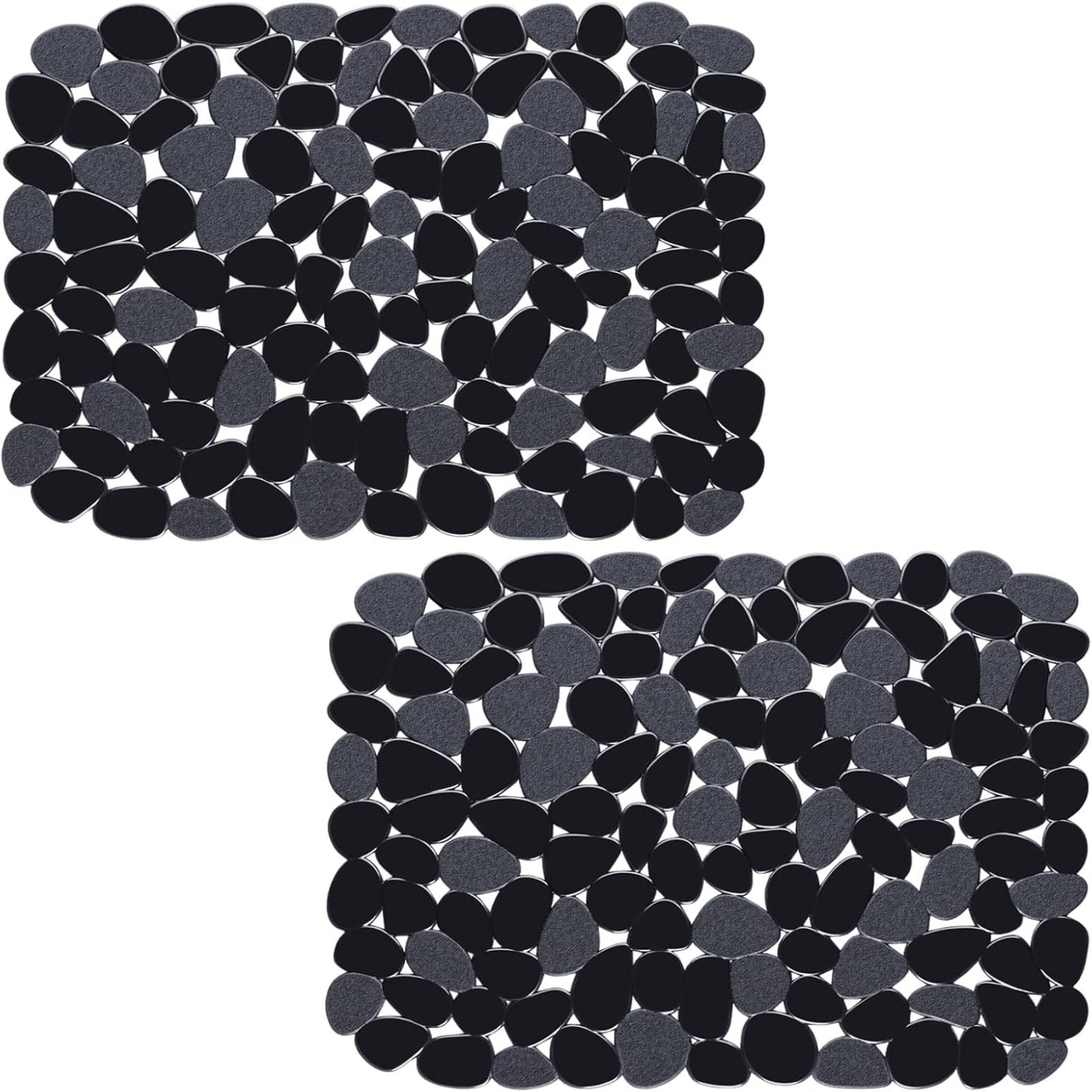 Bligli Non-Slip PVC Sink Mats (2-pack) – Pebble Design Protector for Stainless Steel/Porcelain, Dish Drying & Kitchen Liner, 15.7"x11.8"