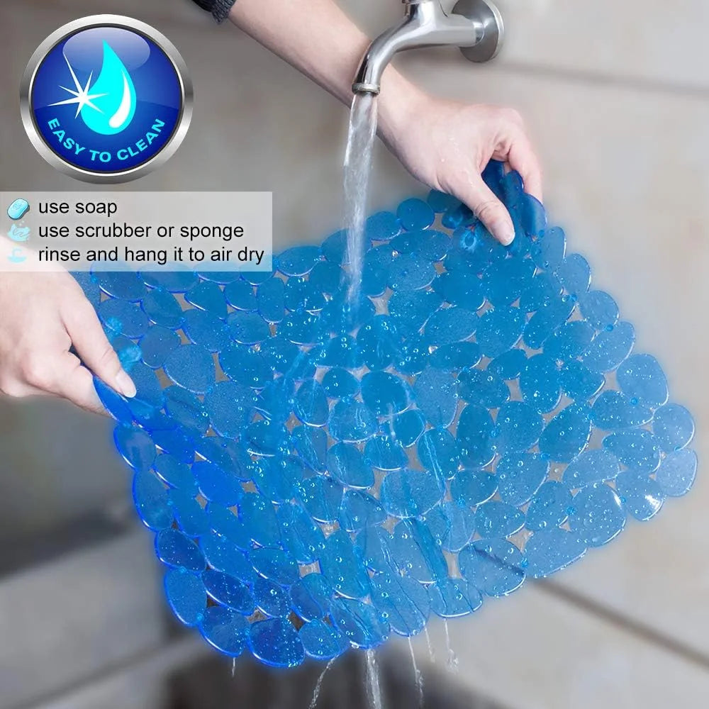 Bligli Non-Slip PVC Sink Mats (2-pack) – Pebble Design Protector for Stainless Steel/Porcelain, Dish Drying & Kitchen Liner, 15.7"x11.8"