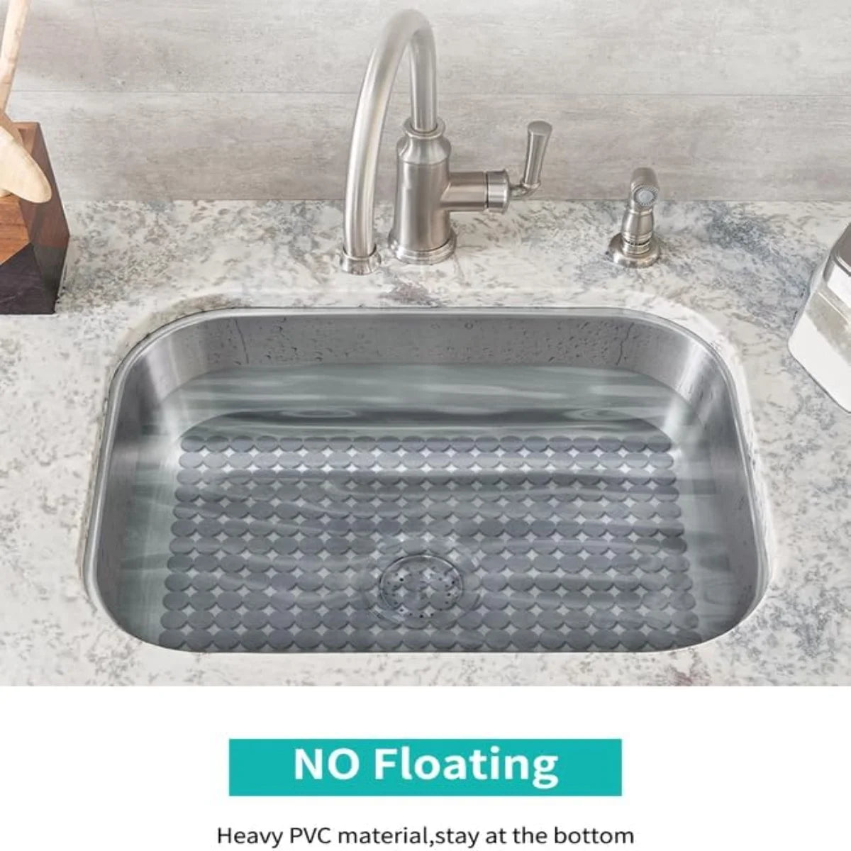 Bligli Round Sink Mats 2-Pack ,Non-Slip PVC Sink Protector, Fits Stainless Steel / Ceramic Sinks,15.7 x 11.8 inch,Fast Draining Dot Design for Kitchen Sink