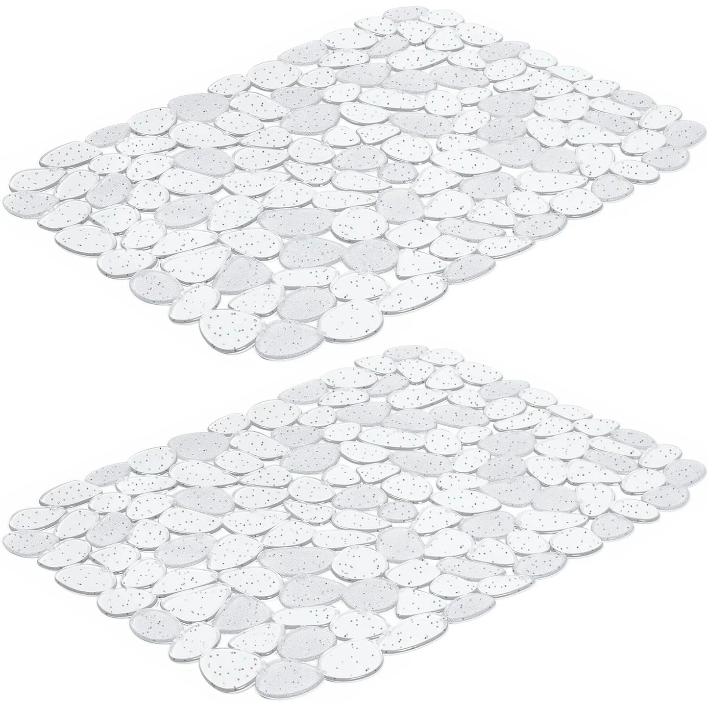 Bligli Non-Slip PVC Sink Mats (2-pack) – Pebble Design Protector for Stainless Steel/Porcelain, Dish Drying & Kitchen Liner, 15.7"x11.8"