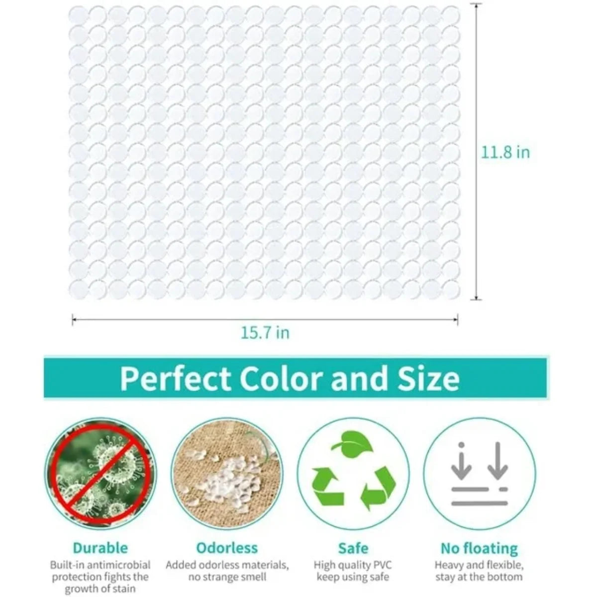 Bligli Round Sink Mats 2-Pack ,Non-Slip PVC Sink Protector, Fits Stainless Steel / Ceramic Sinks,15.7 x 11.8 inch,Fast Draining Dot Design for Kitchen Sink