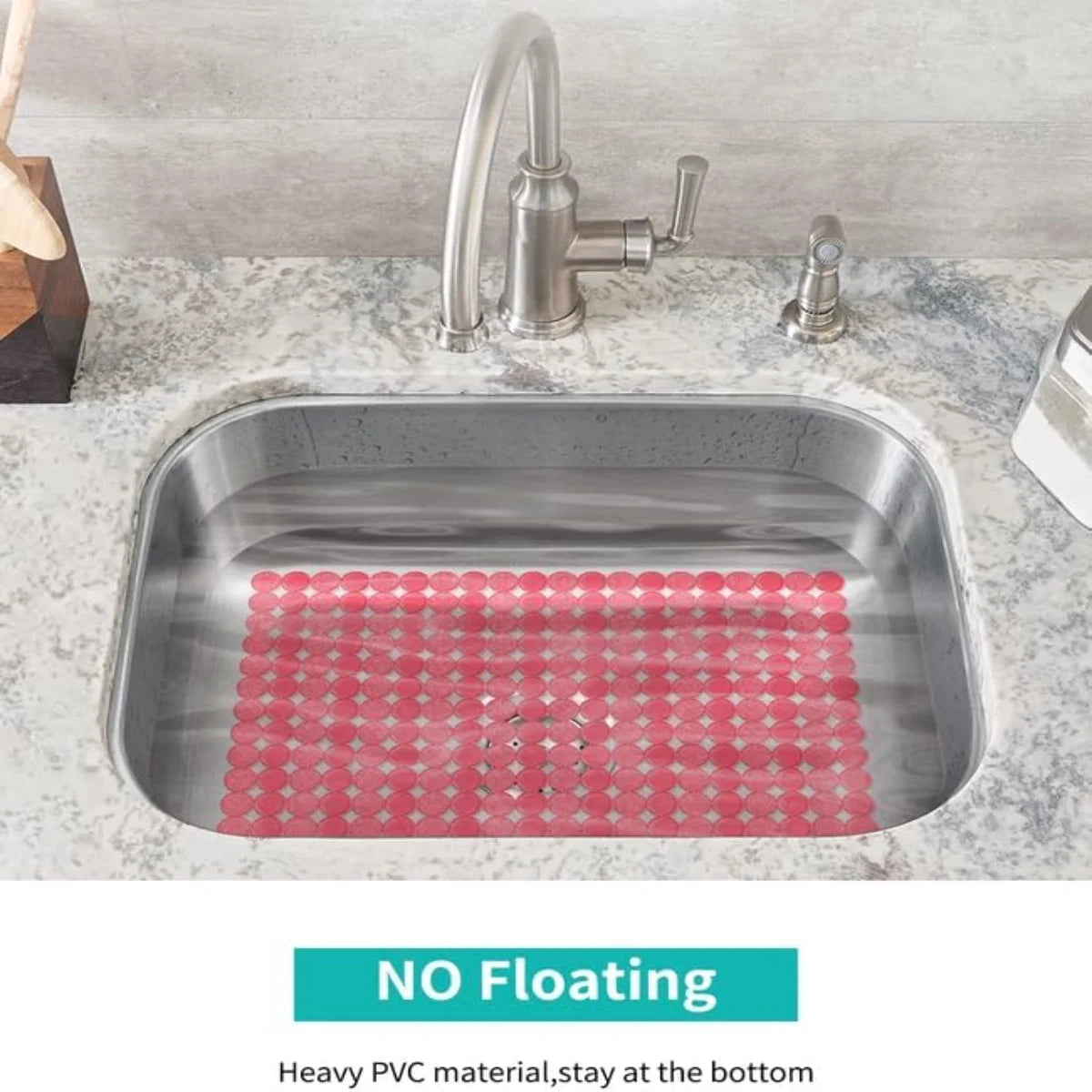 Bligli Round Sink Mats 2-Pack ,Non-Slip PVC Sink Protector, Fits Stainless Steel / Ceramic Sinks,15.7 x 11.8 inch,Fast Draining Dot Design for Kitchen Sink
