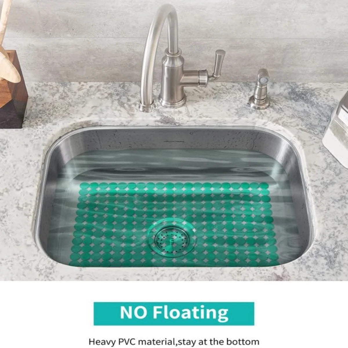 Bligli Round Sink Mats 2-Pack ,Non-Slip PVC Sink Protector, Fits Stainless Steel / Ceramic Sinks,15.7 x 11.8 inch,Fast Draining Dot Design for Kitchen Sink