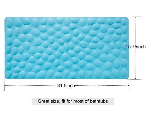 Soft Rubber Non-Slip Bath Mat with Suction Cups - Grey