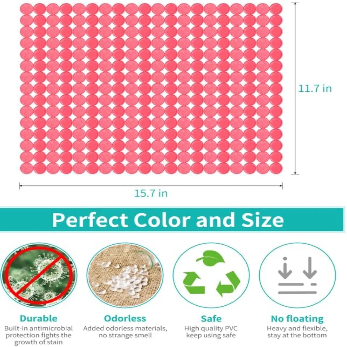 Bligli Round Sink Mats 2-Pack ,Non-Slip PVC Sink Protector, Fits Stainless Steel / Ceramic Sinks,15.7 x 11.8 inch,Fast Draining Dot Design for Kitchen Sink