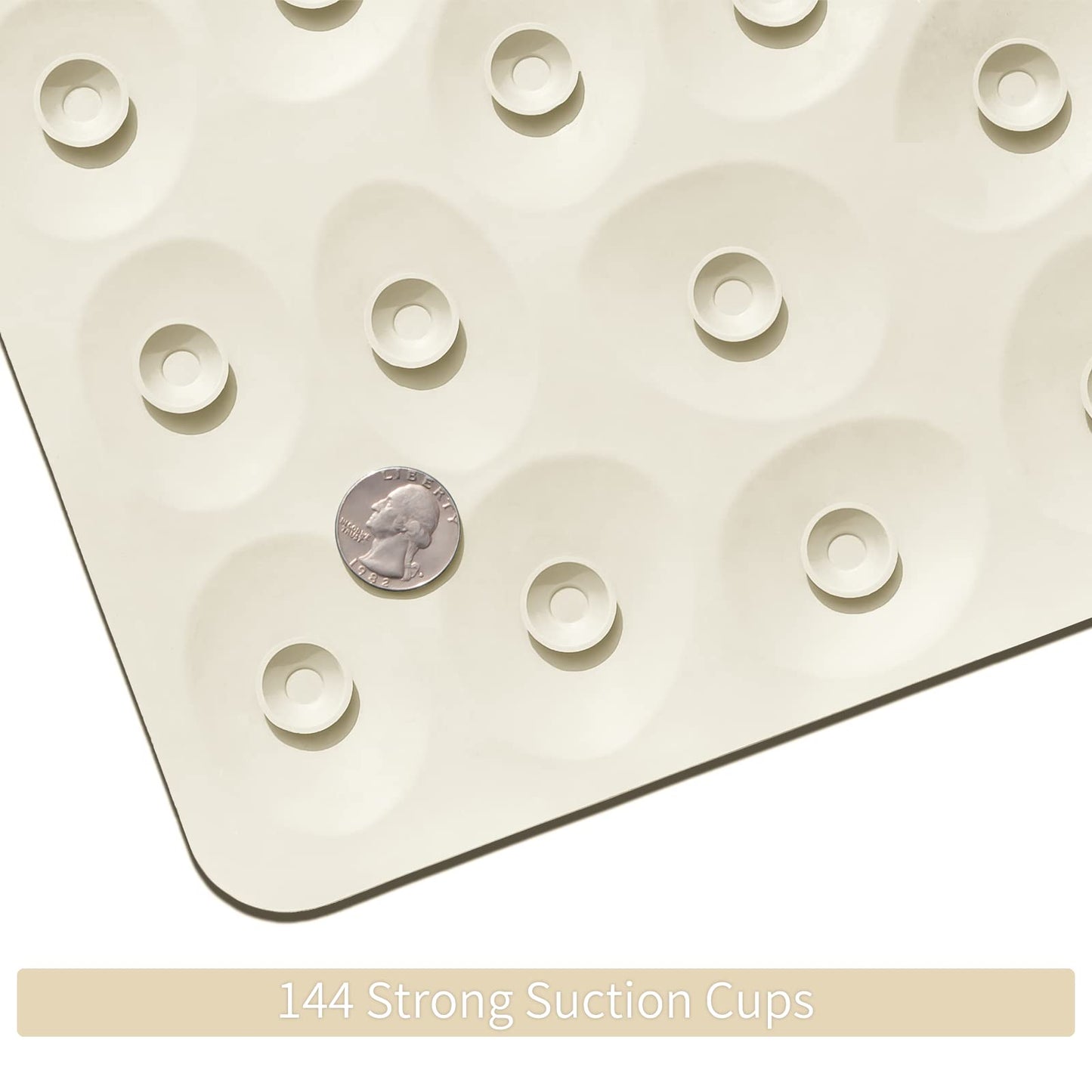 Soft Rubber Non-Slip Bath Mat with Suction Cups - Grey