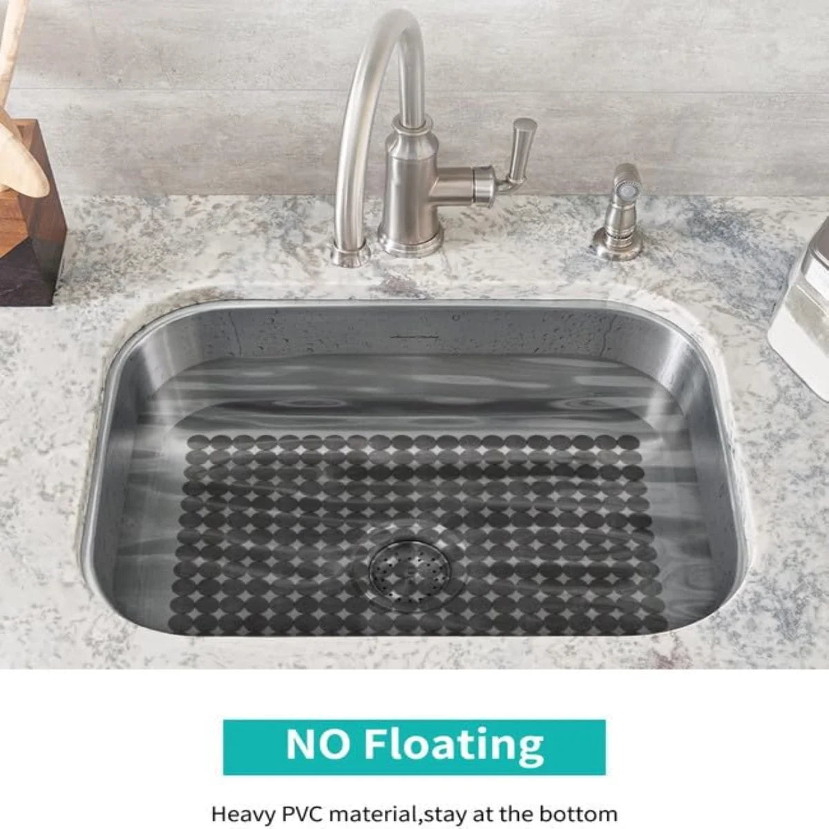 Bligli Round Sink Mats 2-Pack ,Non-Slip PVC Sink Protector, Fits Stainless Steel / Ceramic Sinks,15.7 x 11.8 inch,Fast Draining Dot Design for Kitchen Sink