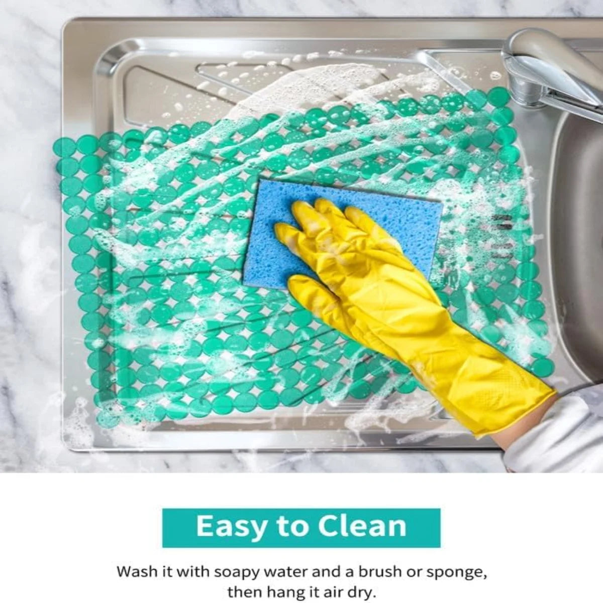 Bligli Round Sink Mats 2-Pack ,Non-Slip PVC Sink Protector, Fits Stainless Steel / Ceramic Sinks,15.7 x 11.8 inch,Fast Draining Dot Design for Kitchen Sink