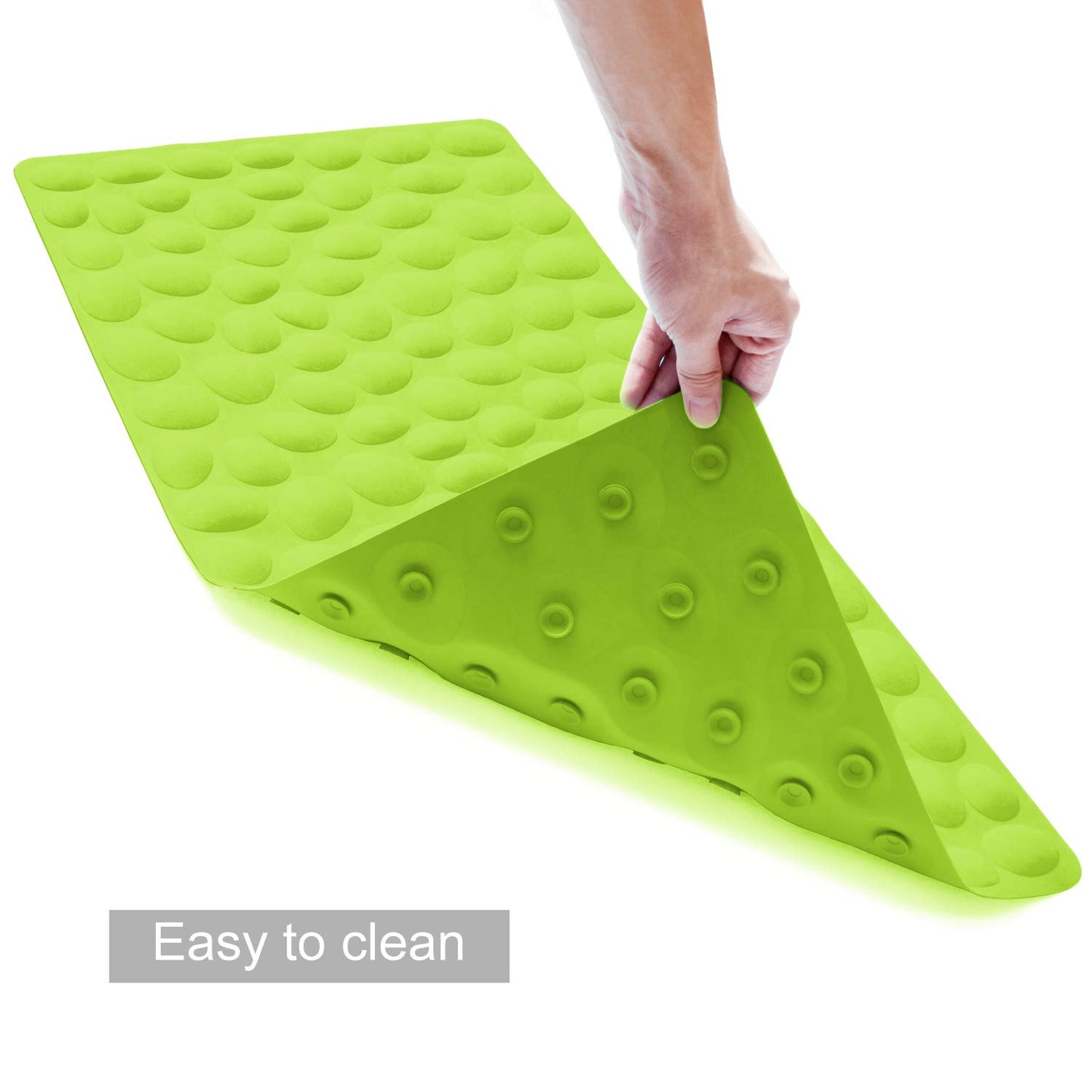 Soft Rubber Non-Slip Bath Mat with Suction Cups - Grey