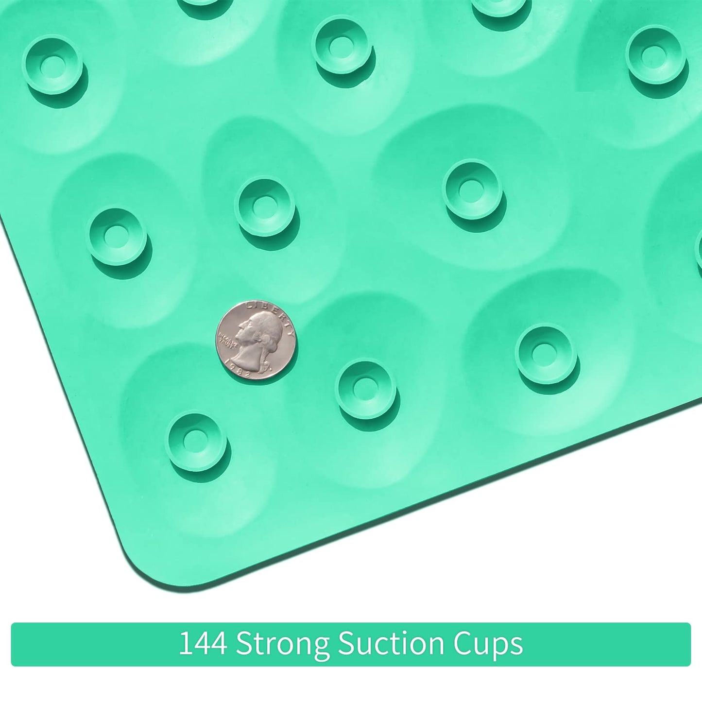 Soft Rubber Non-Slip Bath Mat with Suction Cups - Grey