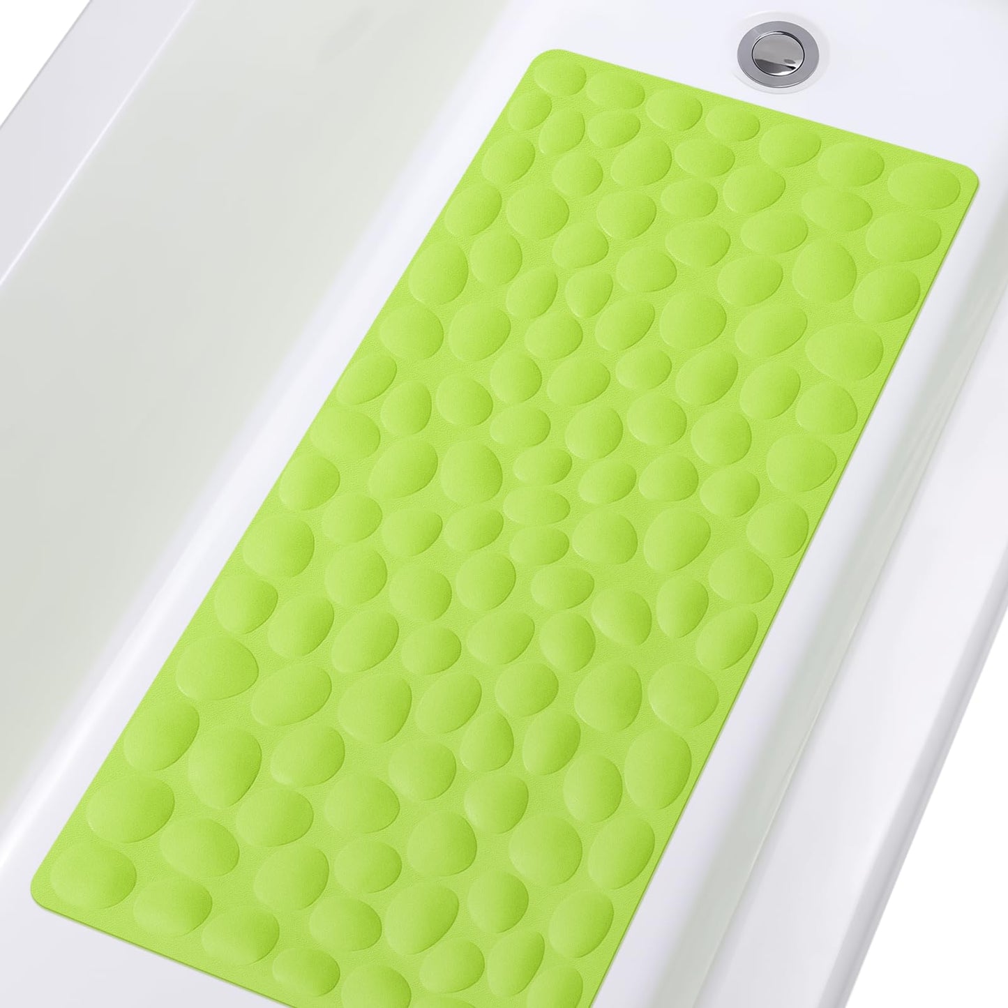 Soft Rubber Non-Slip Bath Mat with Suction Cups - Grey