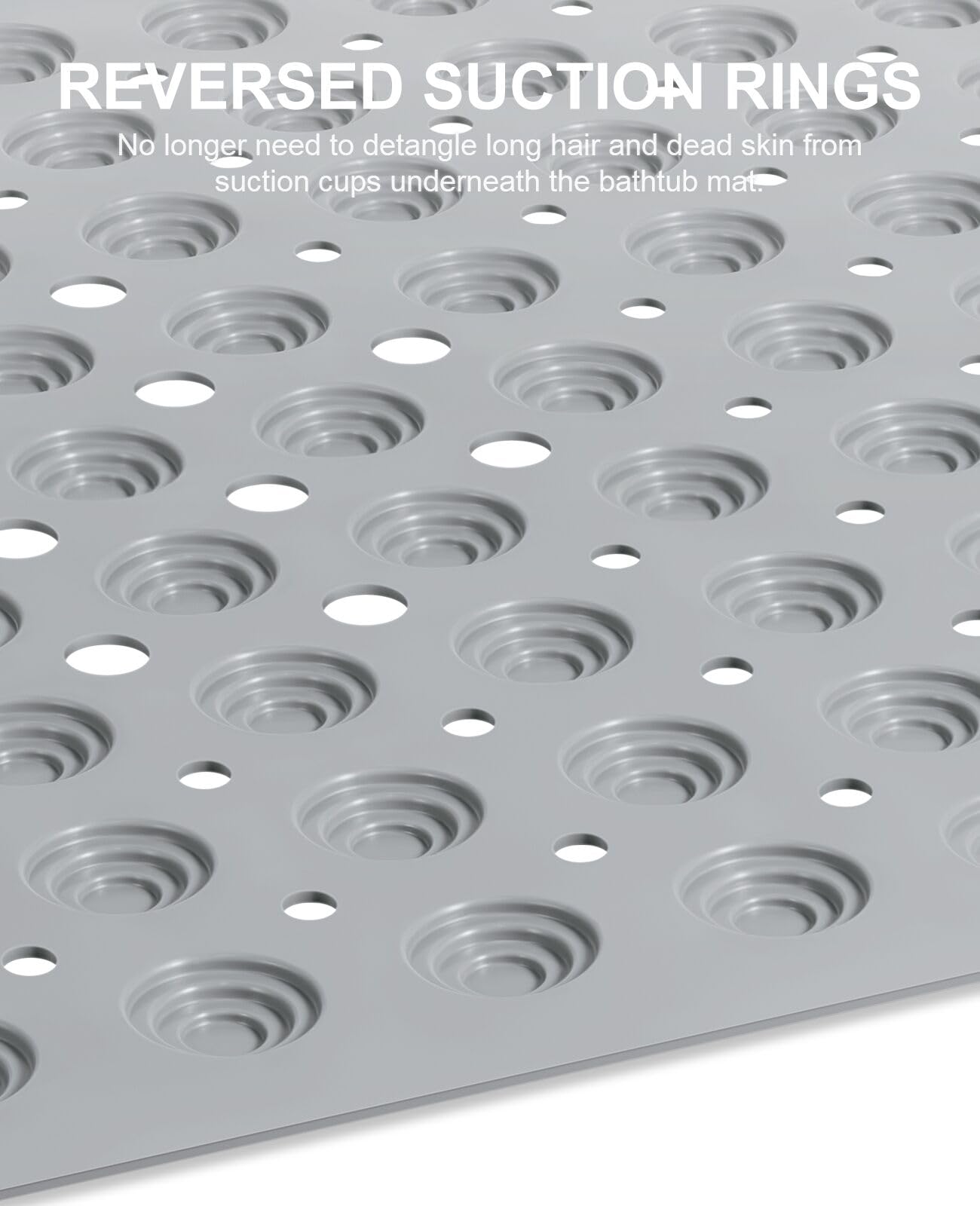White Non Slip Bath Tub Mat with Suction Cups