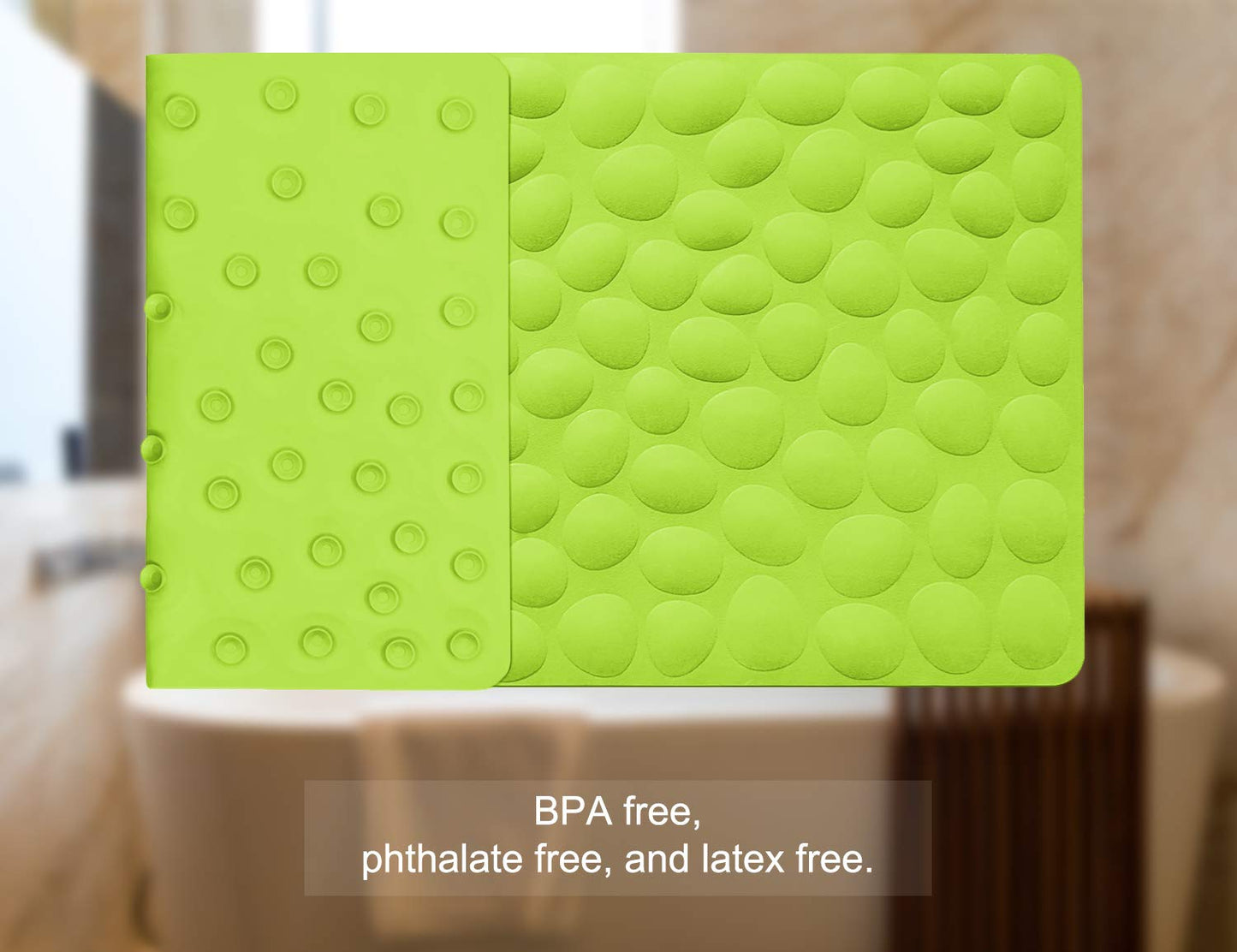 Soft Rubber Non-Slip Bath Mat with Suction Cups - Grey