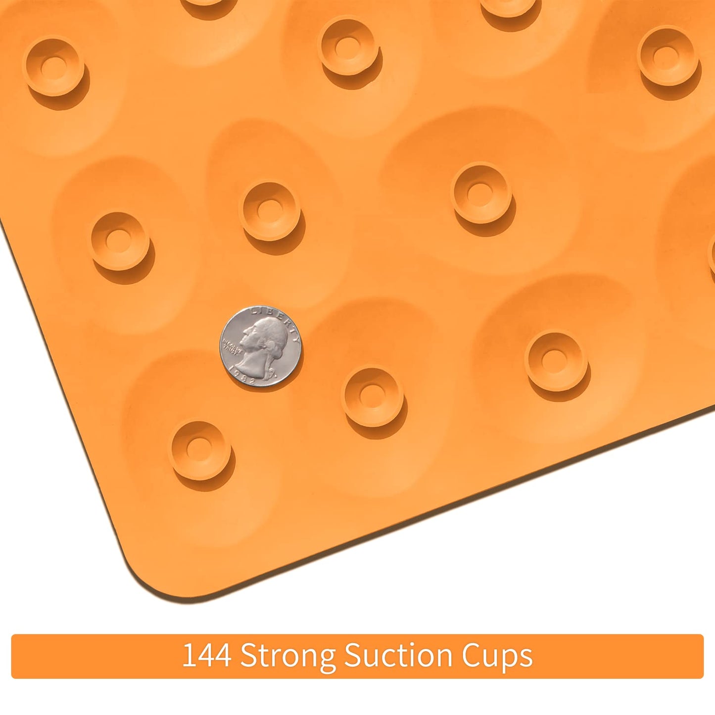 Soft Rubber Non-Slip Bath Mat with Suction Cups - Grey