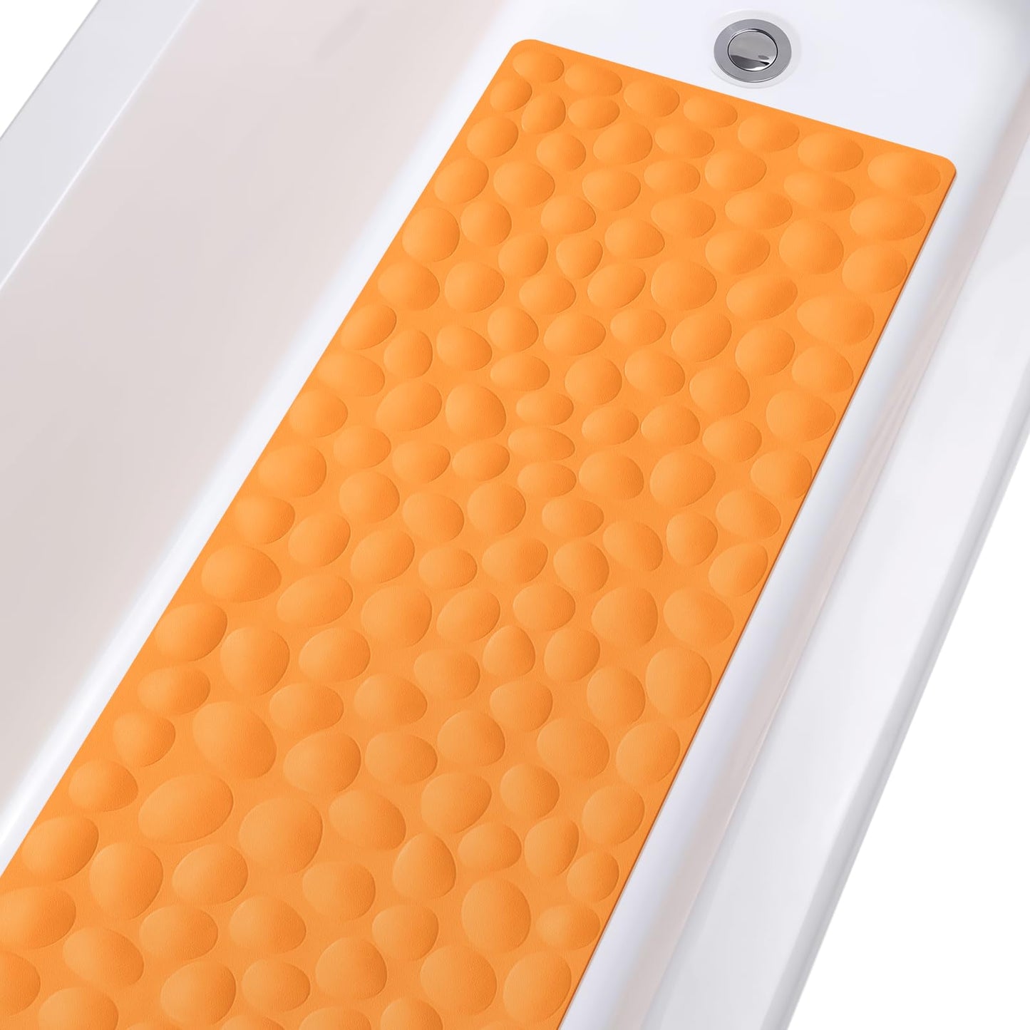 Soft Rubber Non-Slip Bath Mat with Suction Cups - Grey