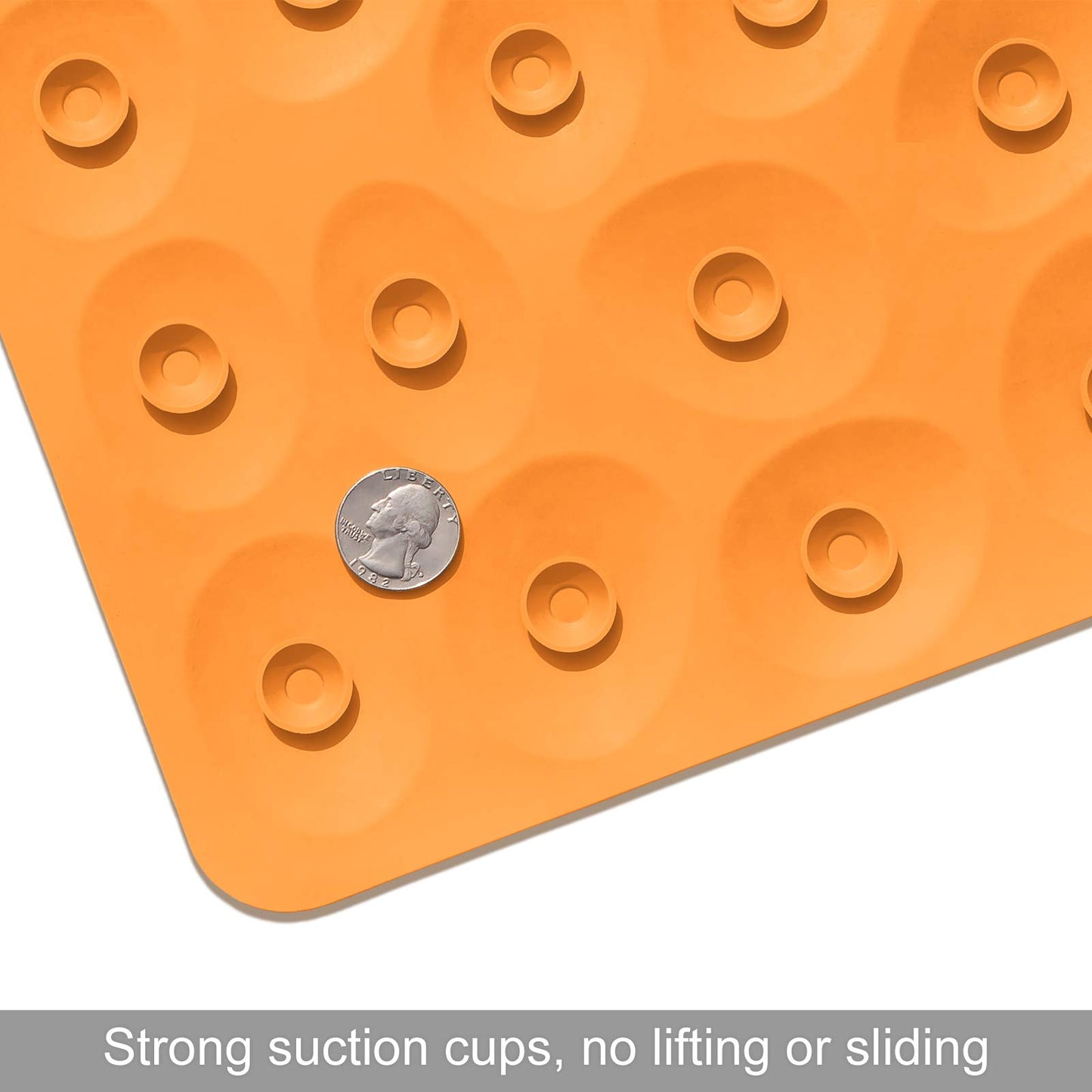 Soft Rubber Non-Slip Bath Mat with Suction Cups - Grey