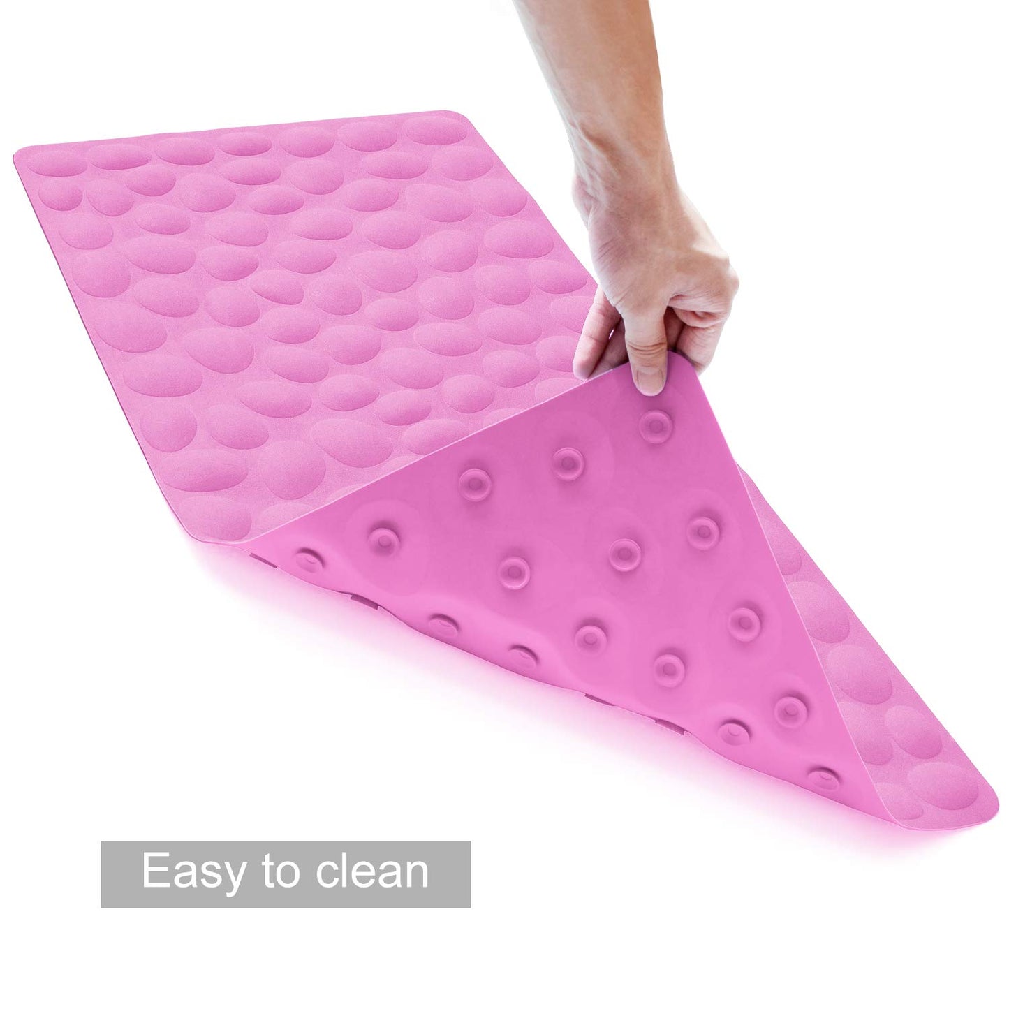Soft Rubber Non-Slip Bath Mat with Suction Cups - Grey