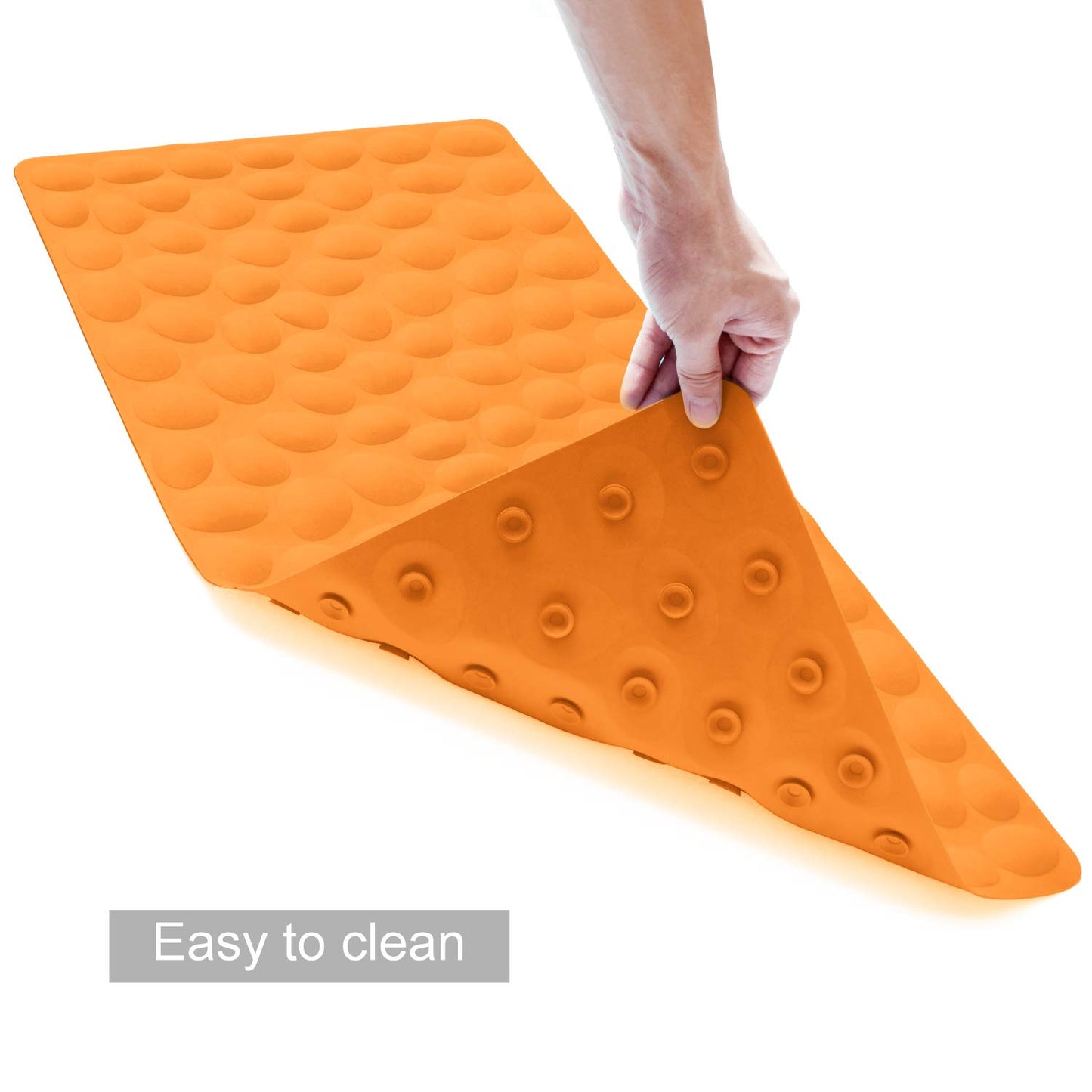 Soft Rubber Non-Slip Bath Mat with Suction Cups - Grey