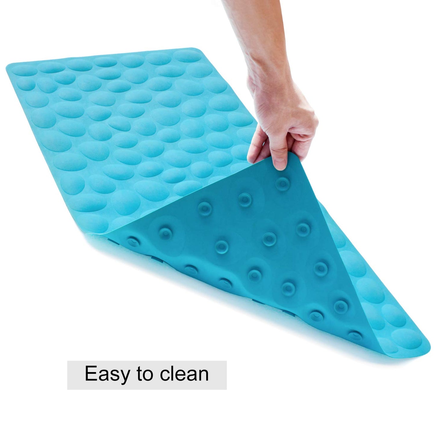 Soft Rubber Non-Slip Bath Mat with Suction Cups - Grey