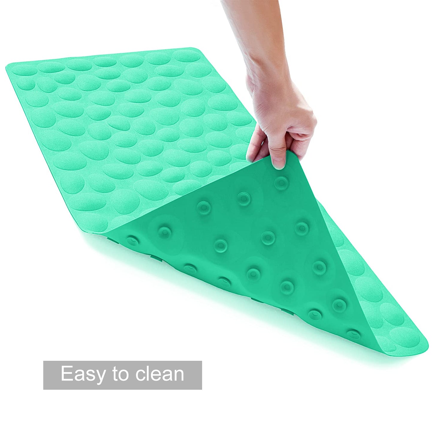 Soft Rubber Non-Slip Bath Mat with Suction Cups - Grey