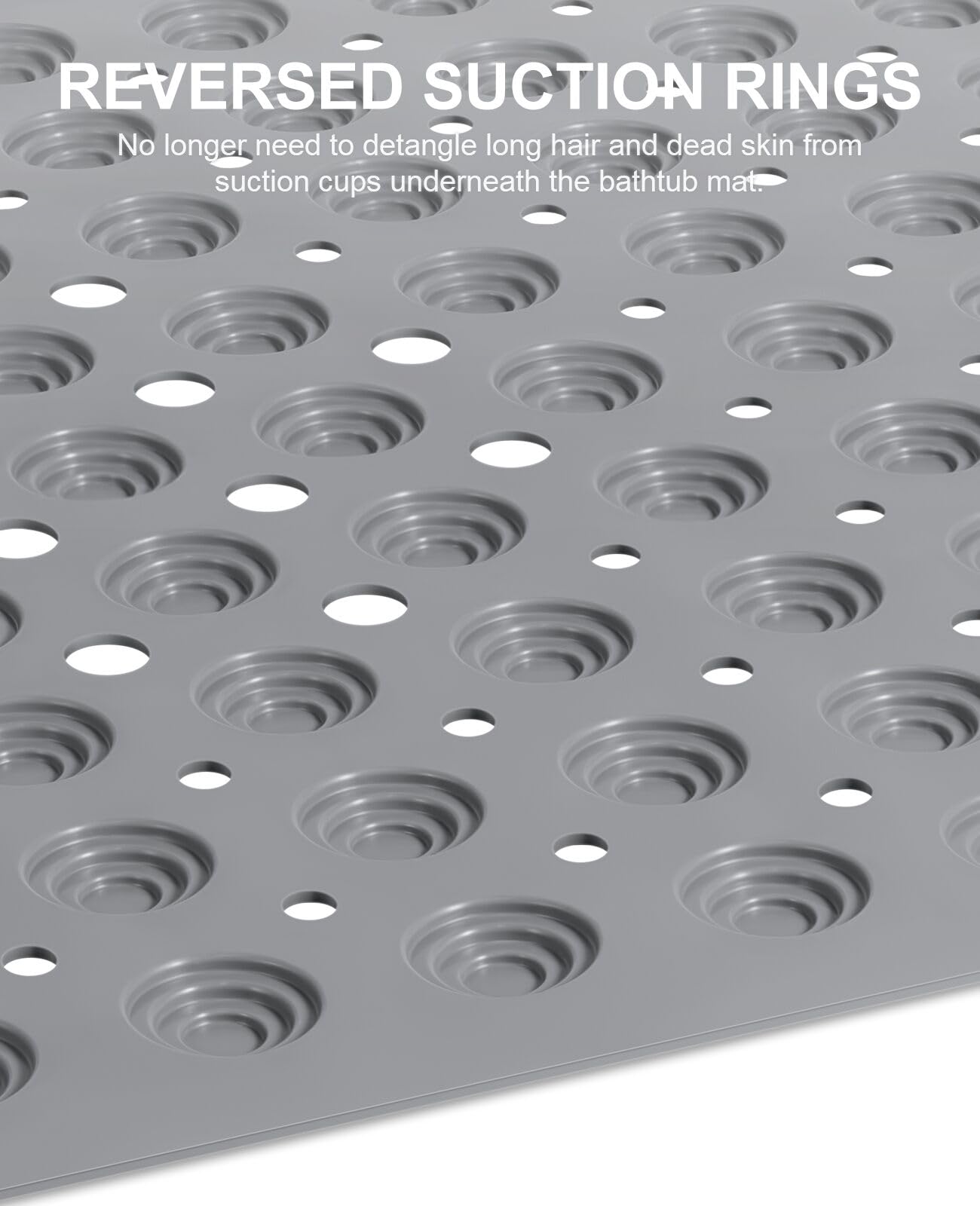 White Non Slip Bath Tub Mat with Suction Cups