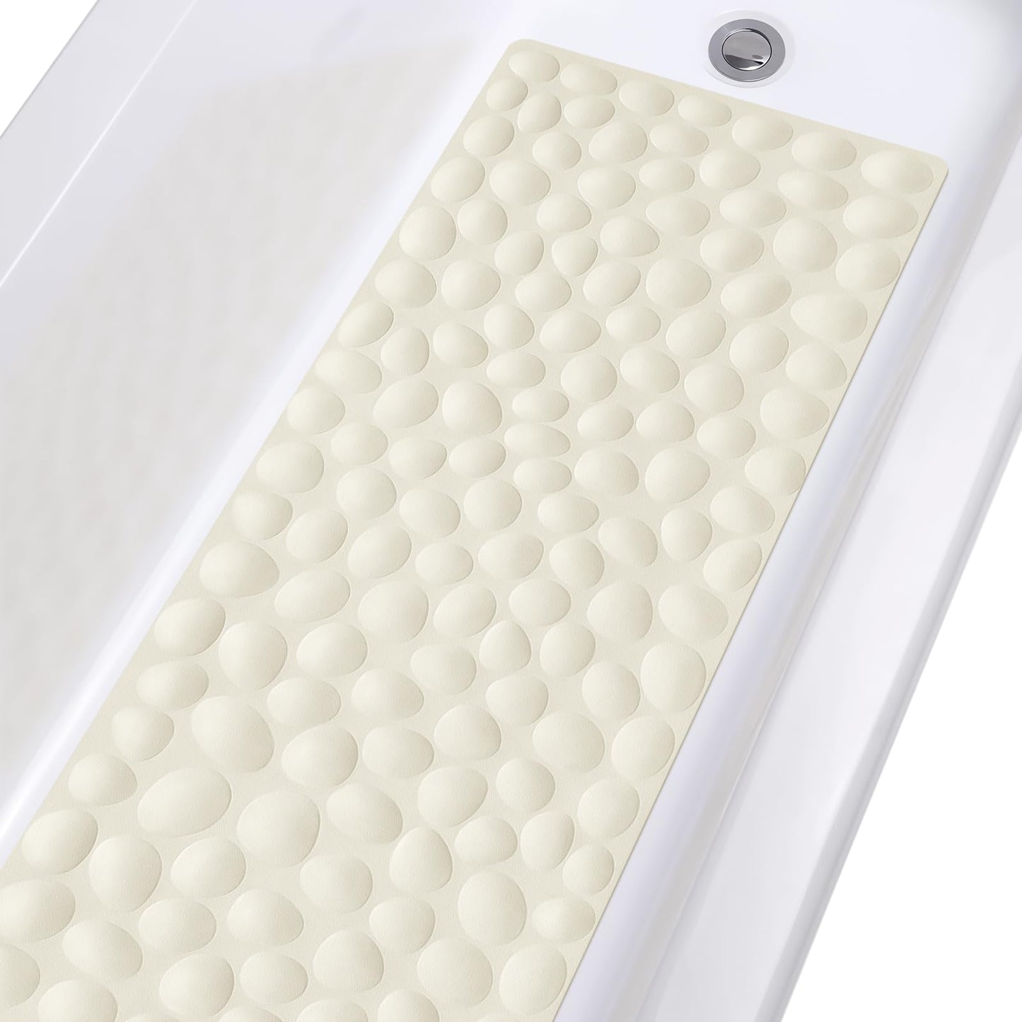 Soft Rubber Non-Slip Bath Mat with Suction Cups - Grey
