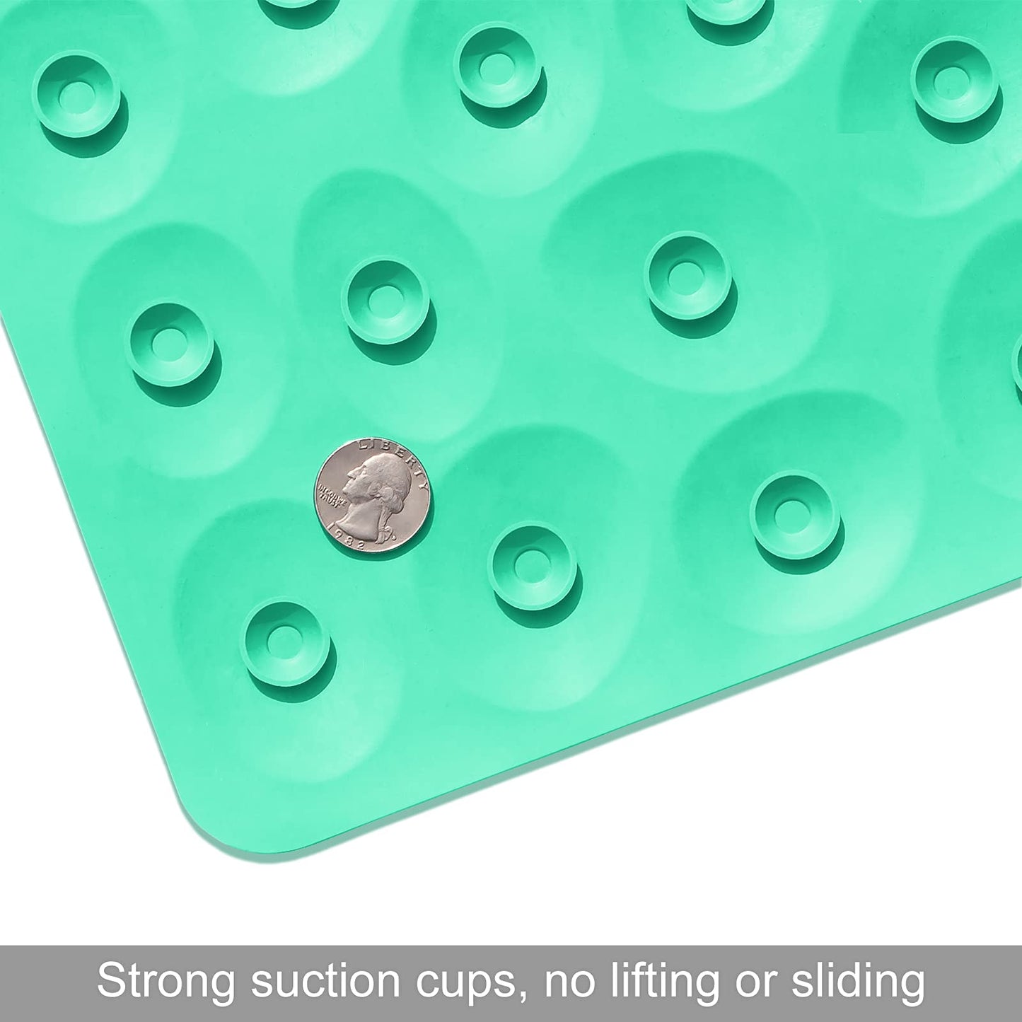 Soft Rubber Non-Slip Bath Mat with Suction Cups - Grey