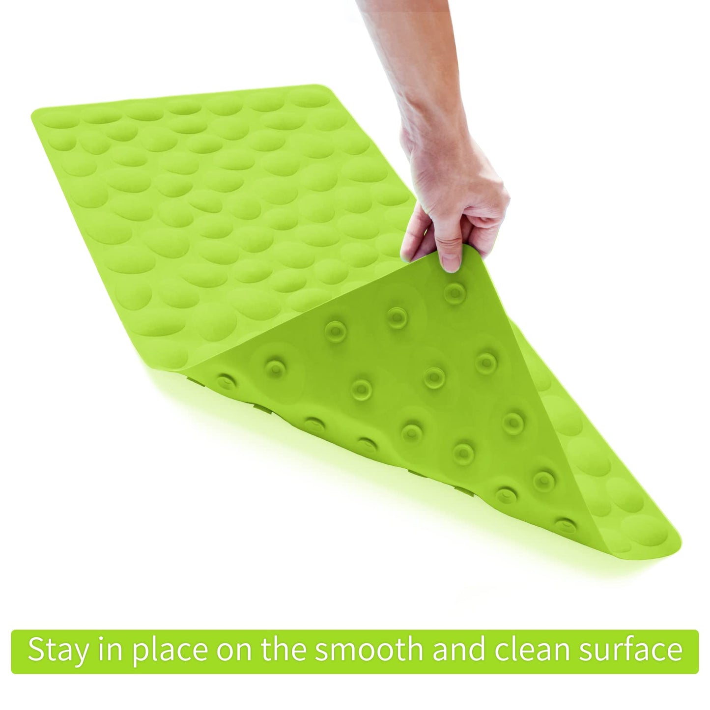 Soft Rubber Non-Slip Bath Mat with Suction Cups - Grey