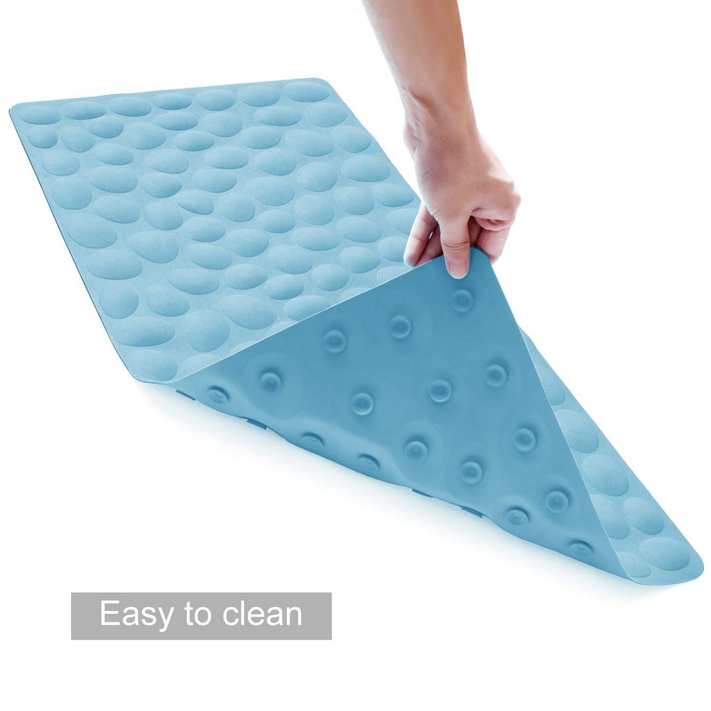 Soft Rubber Non-Slip Bath Mat with Suction Cups - Grey