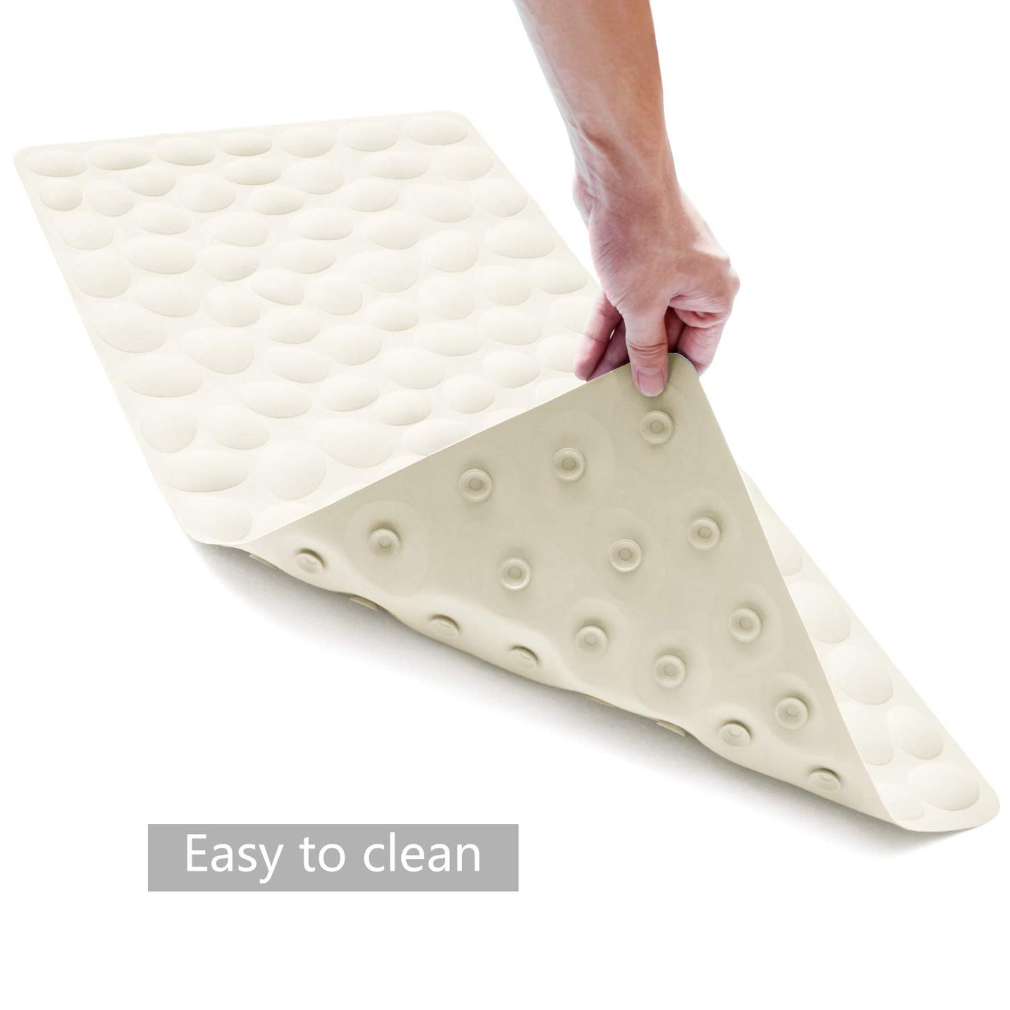 Soft Rubber Non-Slip Bath Mat with Suction Cups - Grey