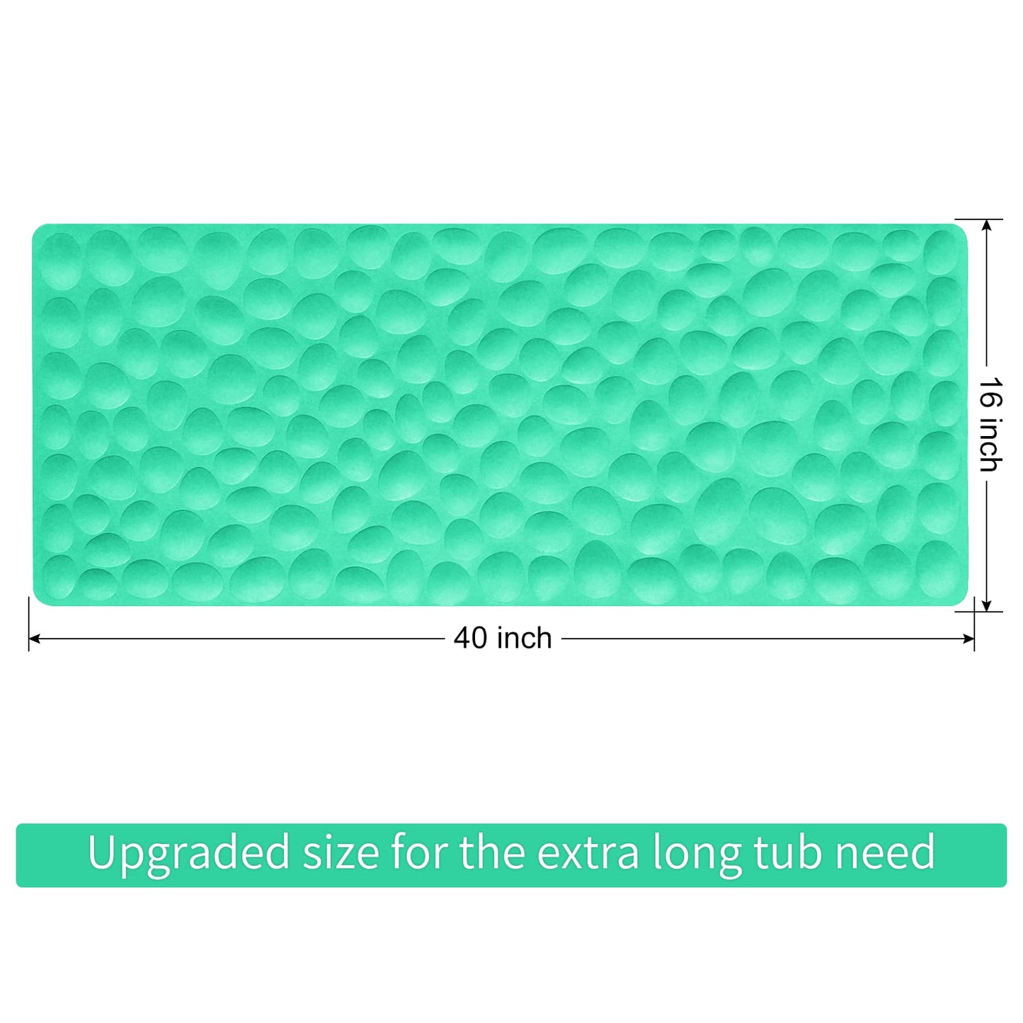 Soft Rubber Non-Slip Bath Mat with Suction Cups - Grey