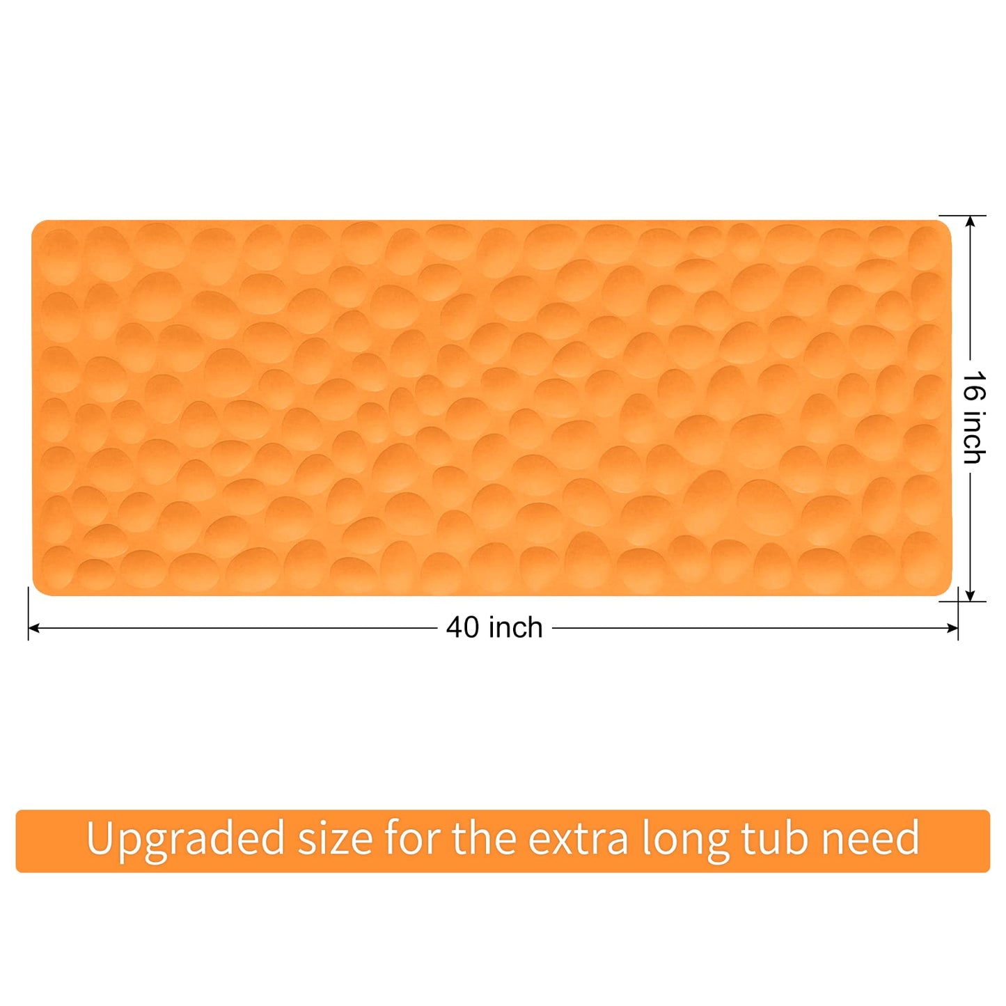 Soft Rubber Non-Slip Bath Mat with Suction Cups - Grey