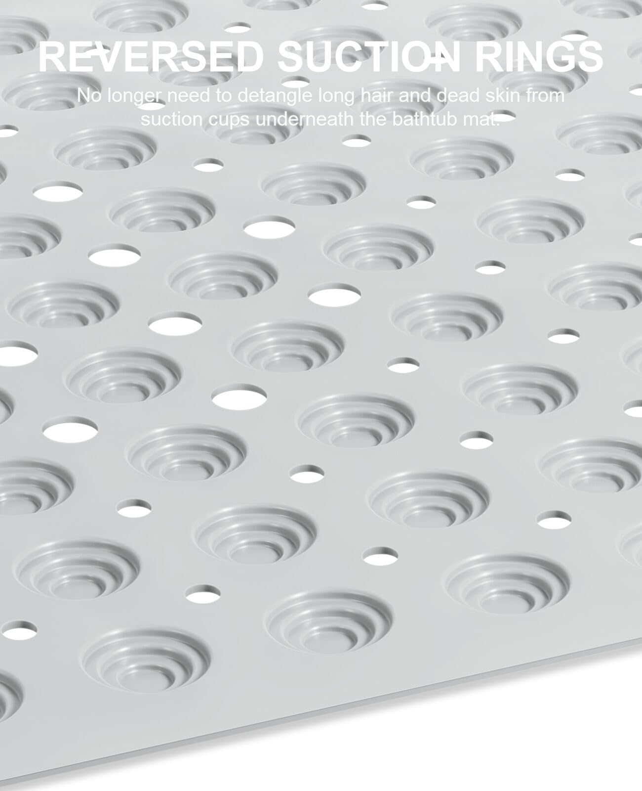 White Non Slip Bath Tub Mat with Suction Cups