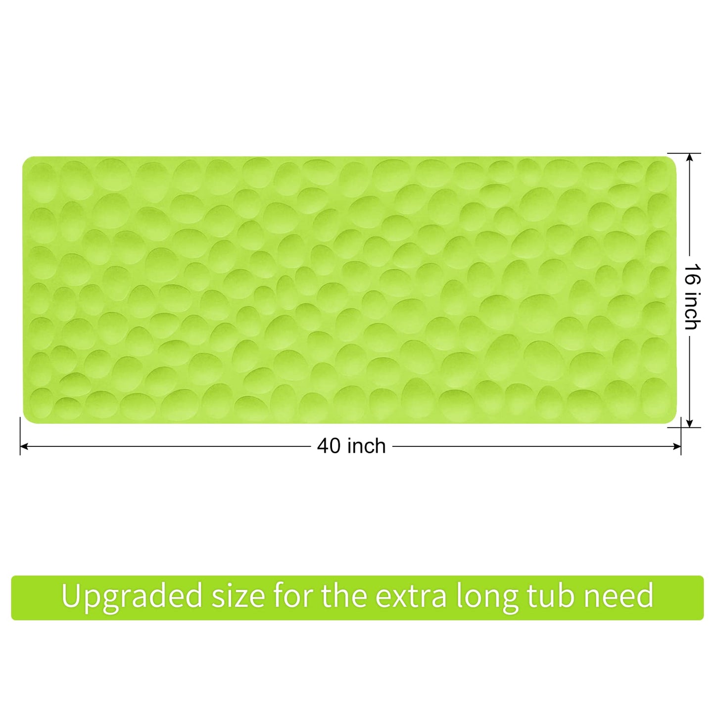 Soft Rubber Non-Slip Bath Mat with Suction Cups - Grey
