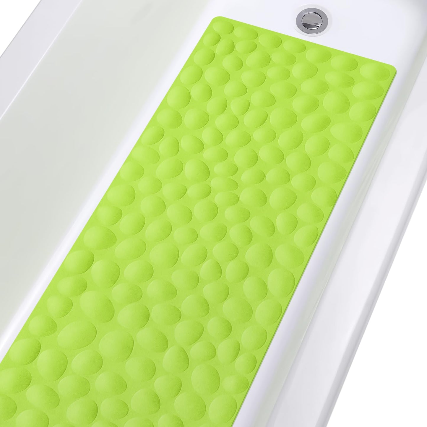 Soft Rubber Non-Slip Bath Mat with Suction Cups - Grey