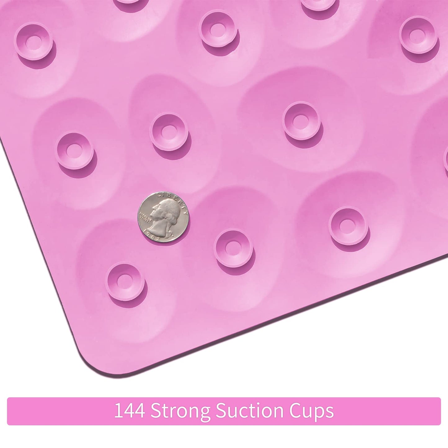 Soft Rubber Non-Slip Bath Mat with Suction Cups - Grey
