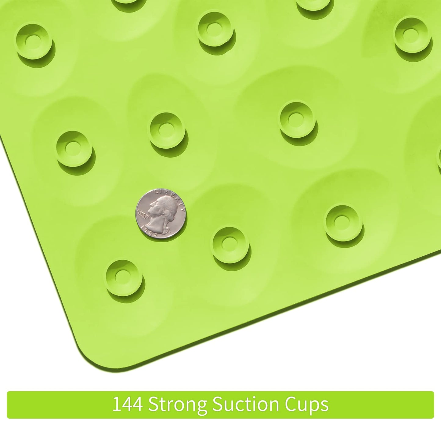 Soft Rubber Non-Slip Bath Mat with Suction Cups - Grey