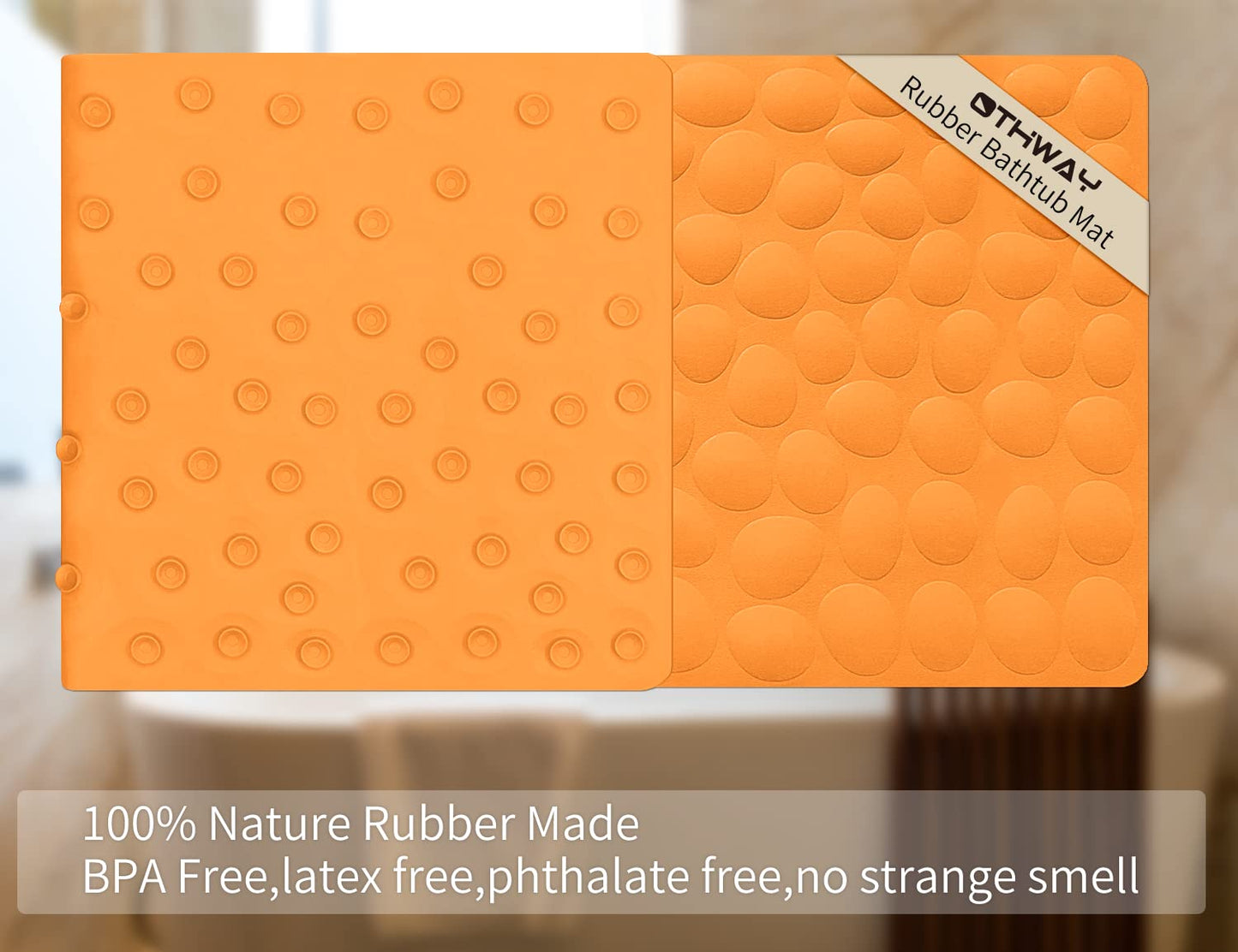 Soft Rubber Non-Slip Bath Mat with Suction Cups - Grey