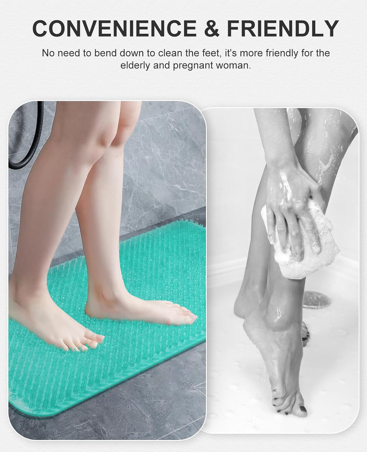 Anti-Fatigue Bath Mat with Soft Bristles