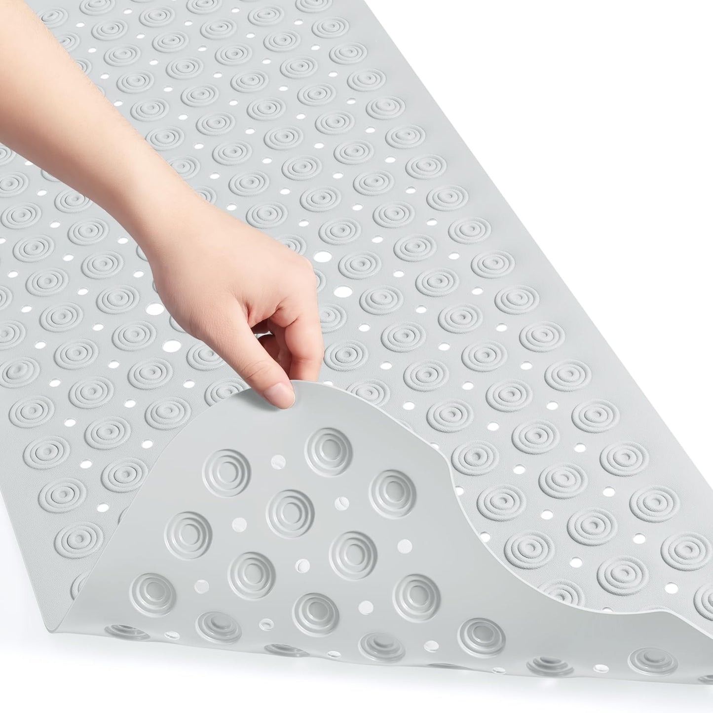 White Non Slip Bath Tub Mat with Suction Cups