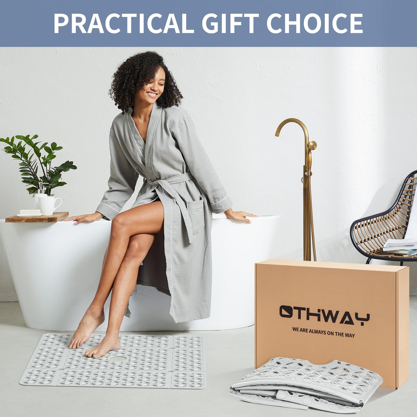 Extra Large Anti-Slip Shower Mat for Safety and Comfort
