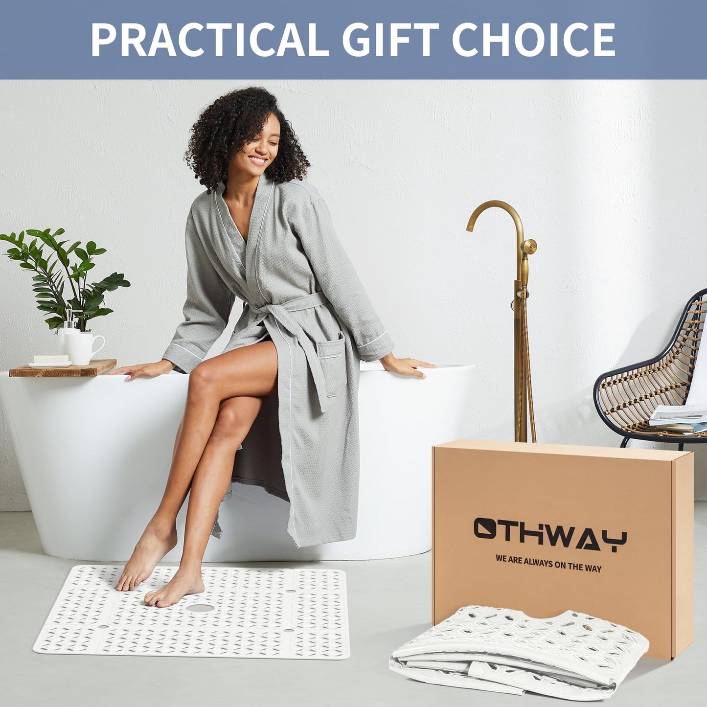 Extra Large Anti-Slip Shower Mat for Safety and Comfort