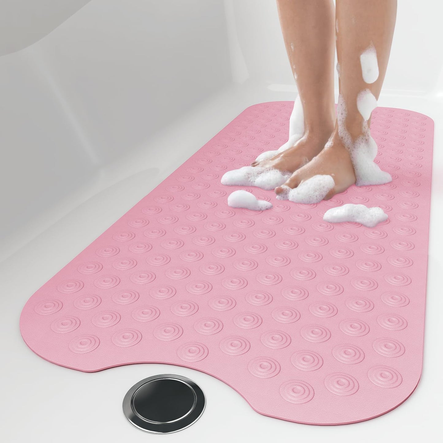 OTHWAY Bathtub Mat Non Slip, 39X16 inch Bath Mat for Tub, Machine Washable Bath Tub Mats with Reverse Suction Cups, Comfortable Rubber Bathtub Mat for Bathroom
