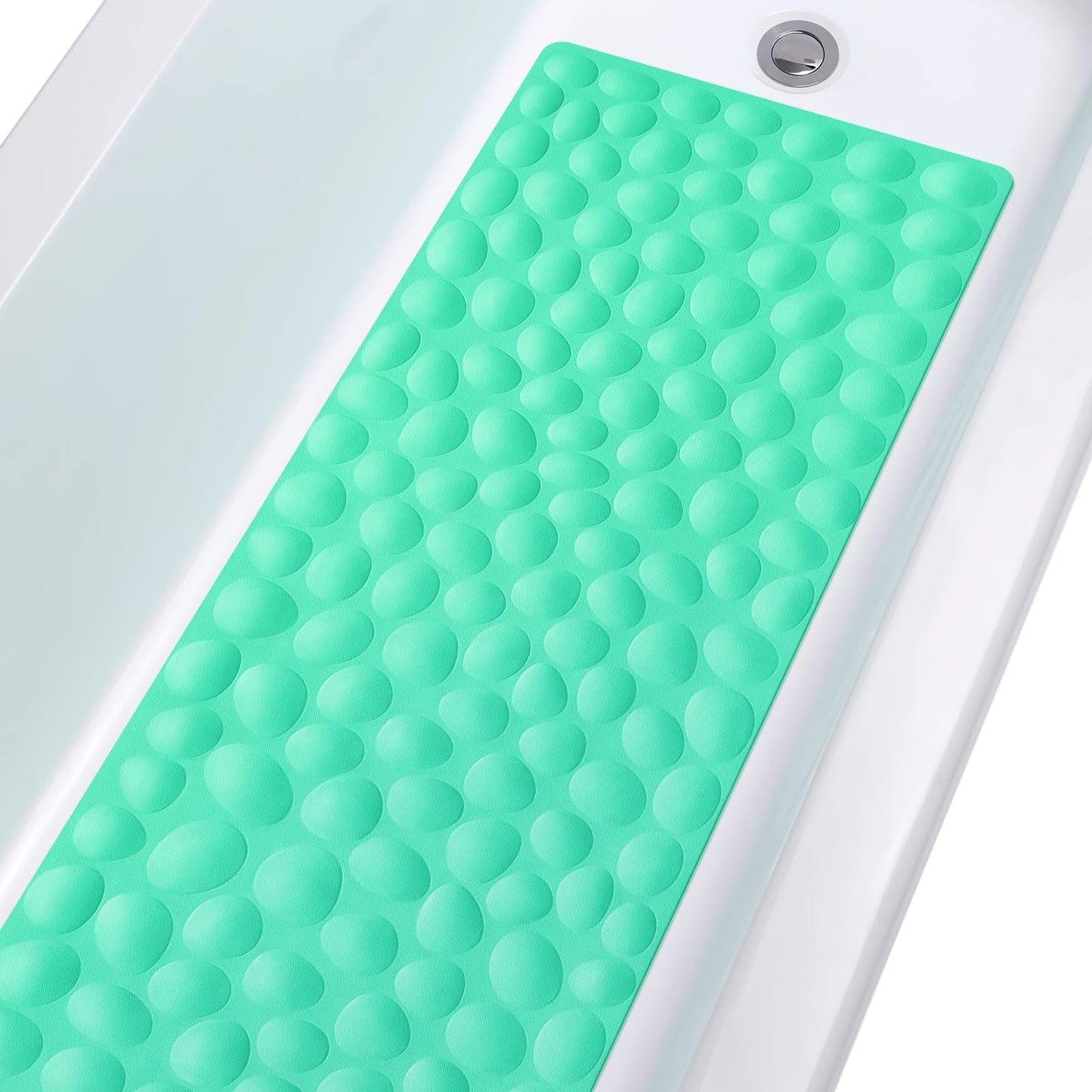 Soft Rubber Non-Slip Bath Mat with Suction Cups - Grey